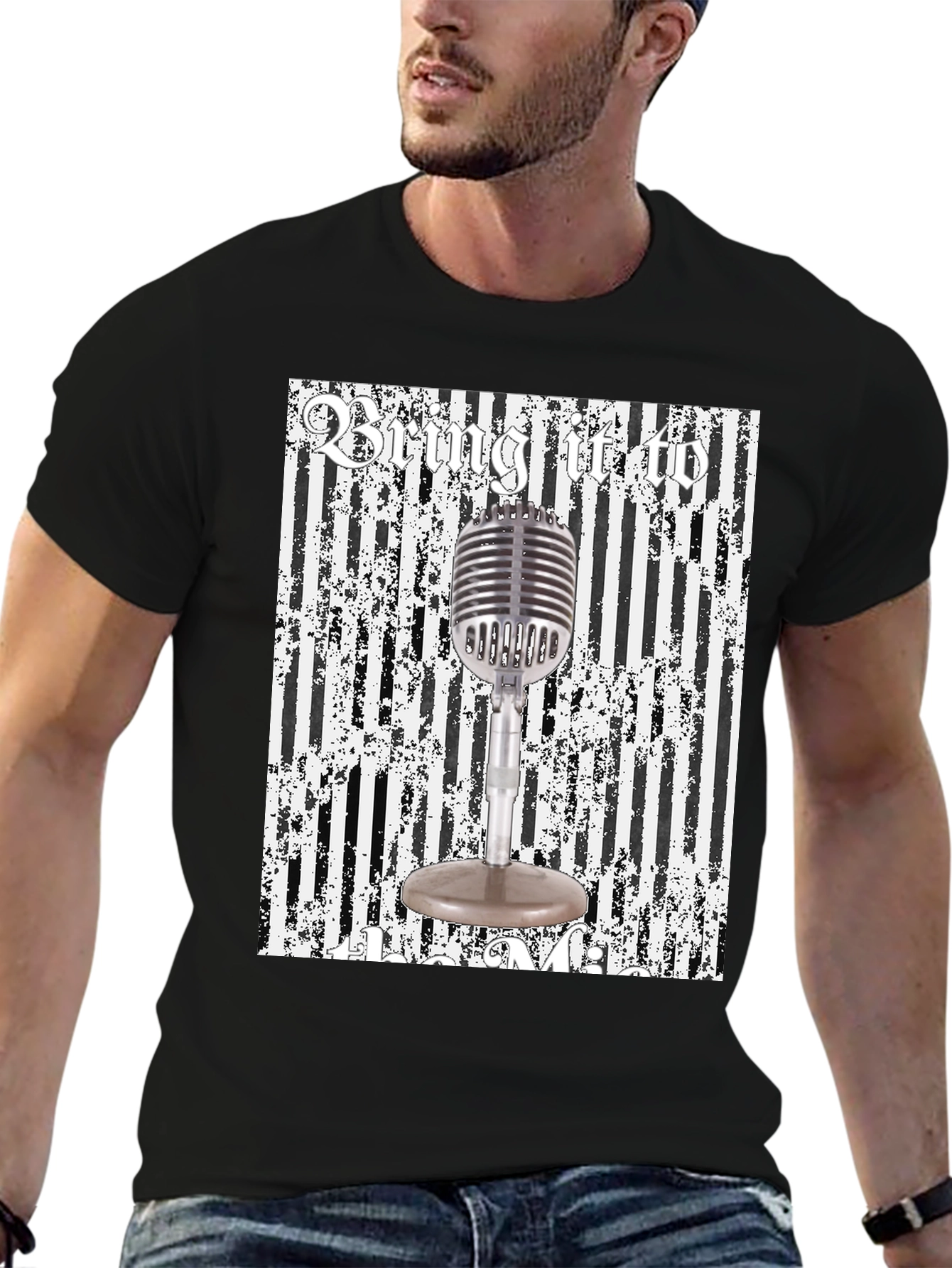 Retro Microphone Graphic Tee - Bring It To Me