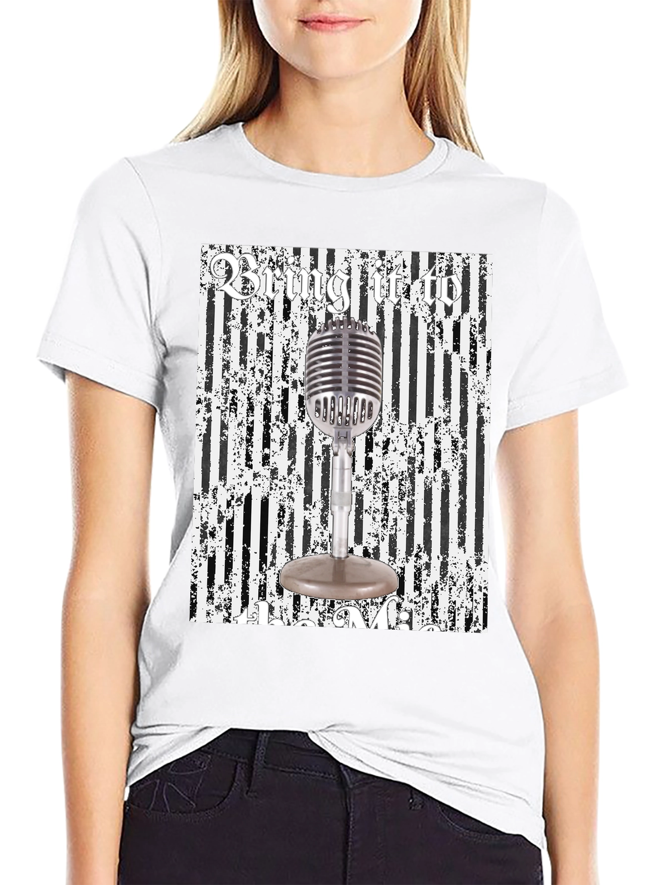 Retro Microphone Graphic Tee - Bring It To Me