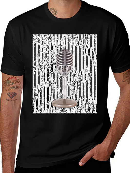 Retro Microphone Graphic Tee - Bring It To Me