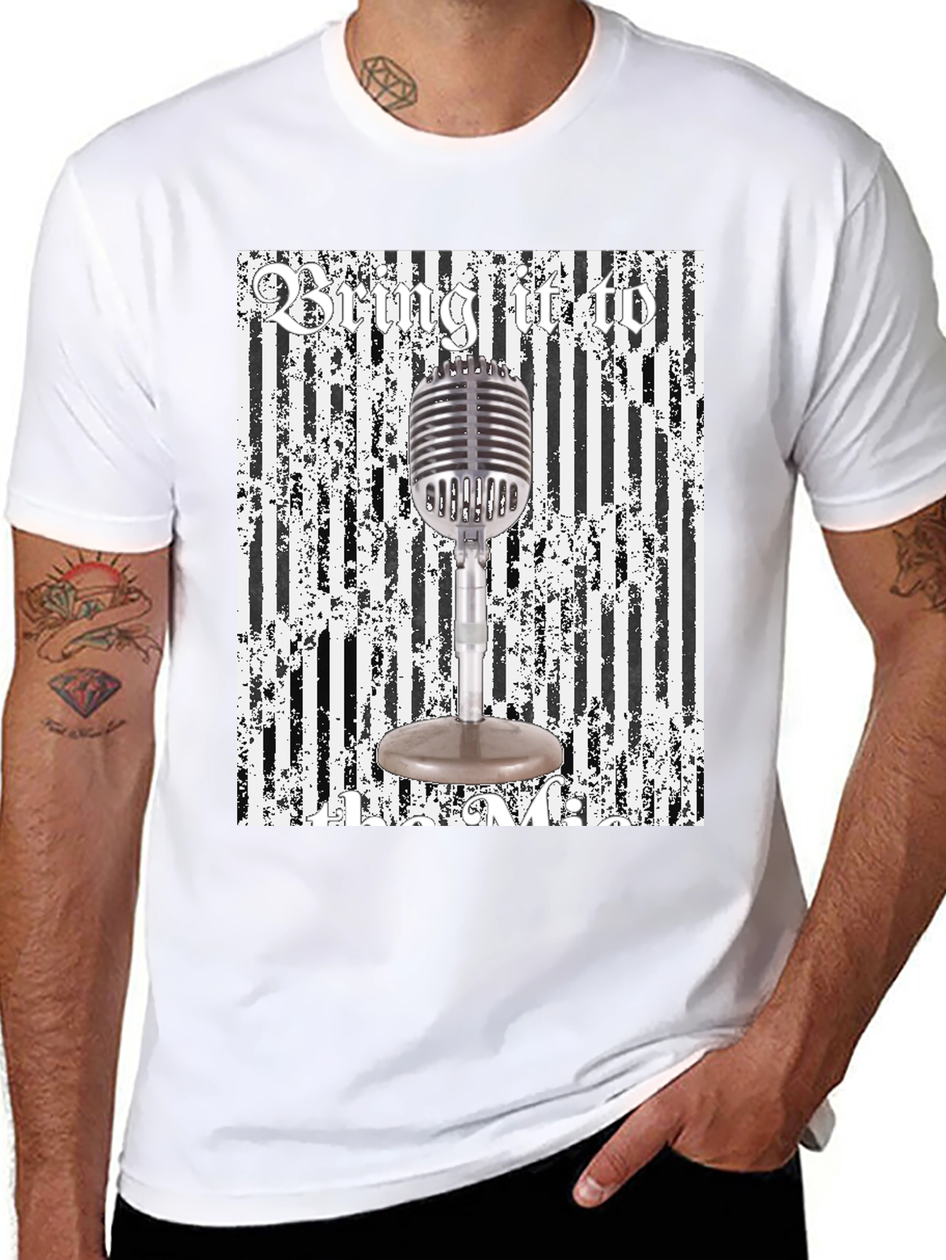 Retro Microphone Graphic Tee - Bring It To Me