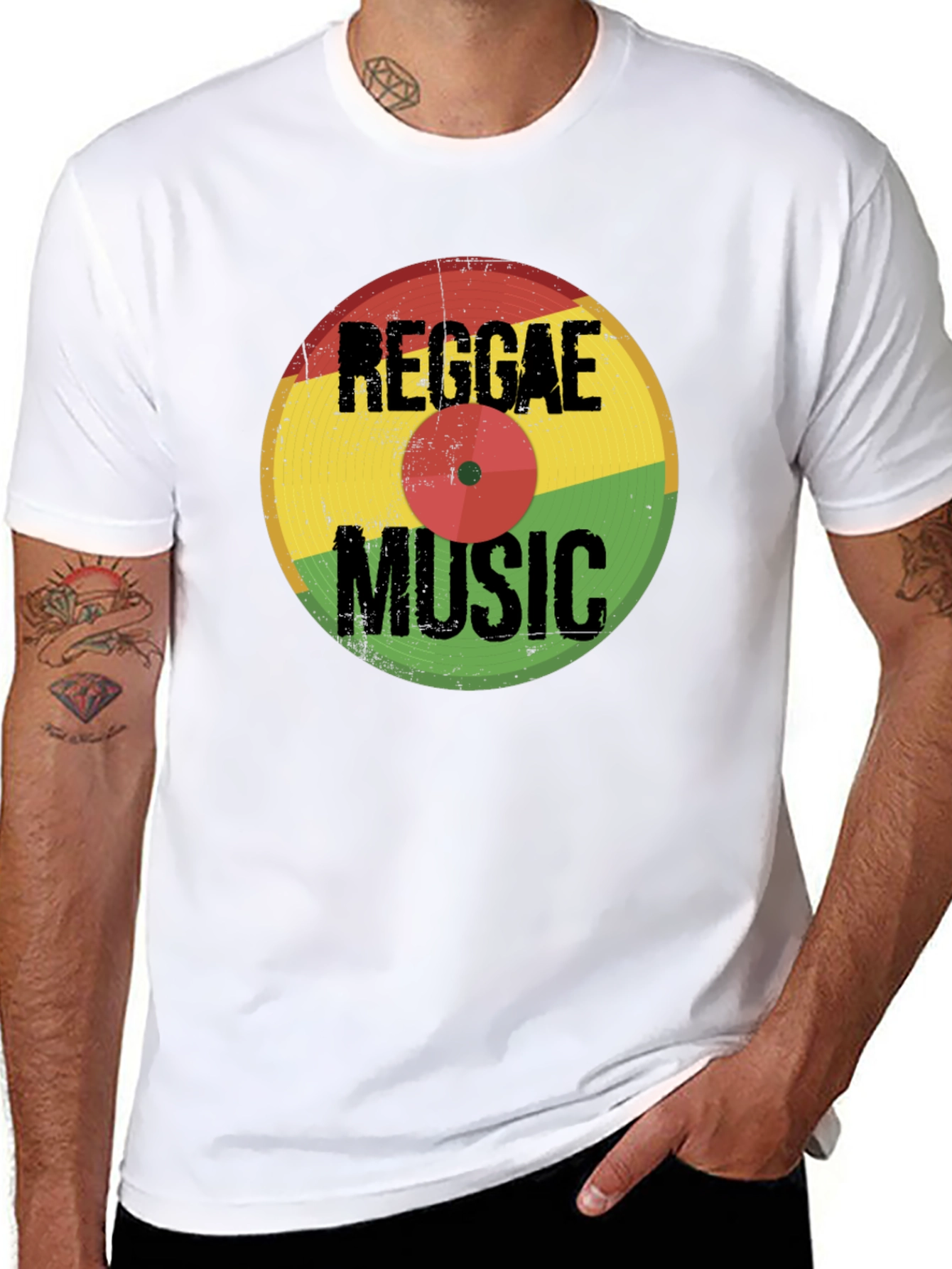 Reggae Music Vinyl Record Graphic T-Shirt