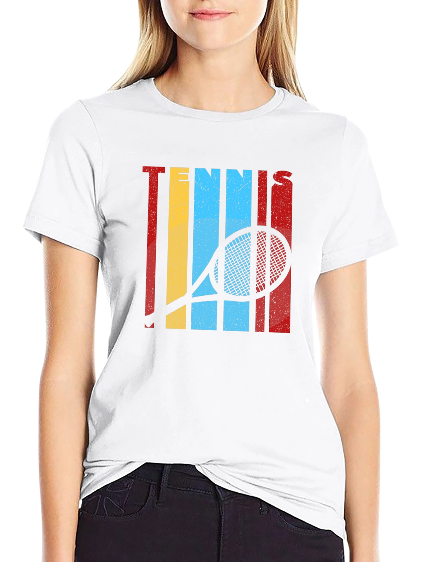 Retro Tennis Racket Graphic T-Shirt
