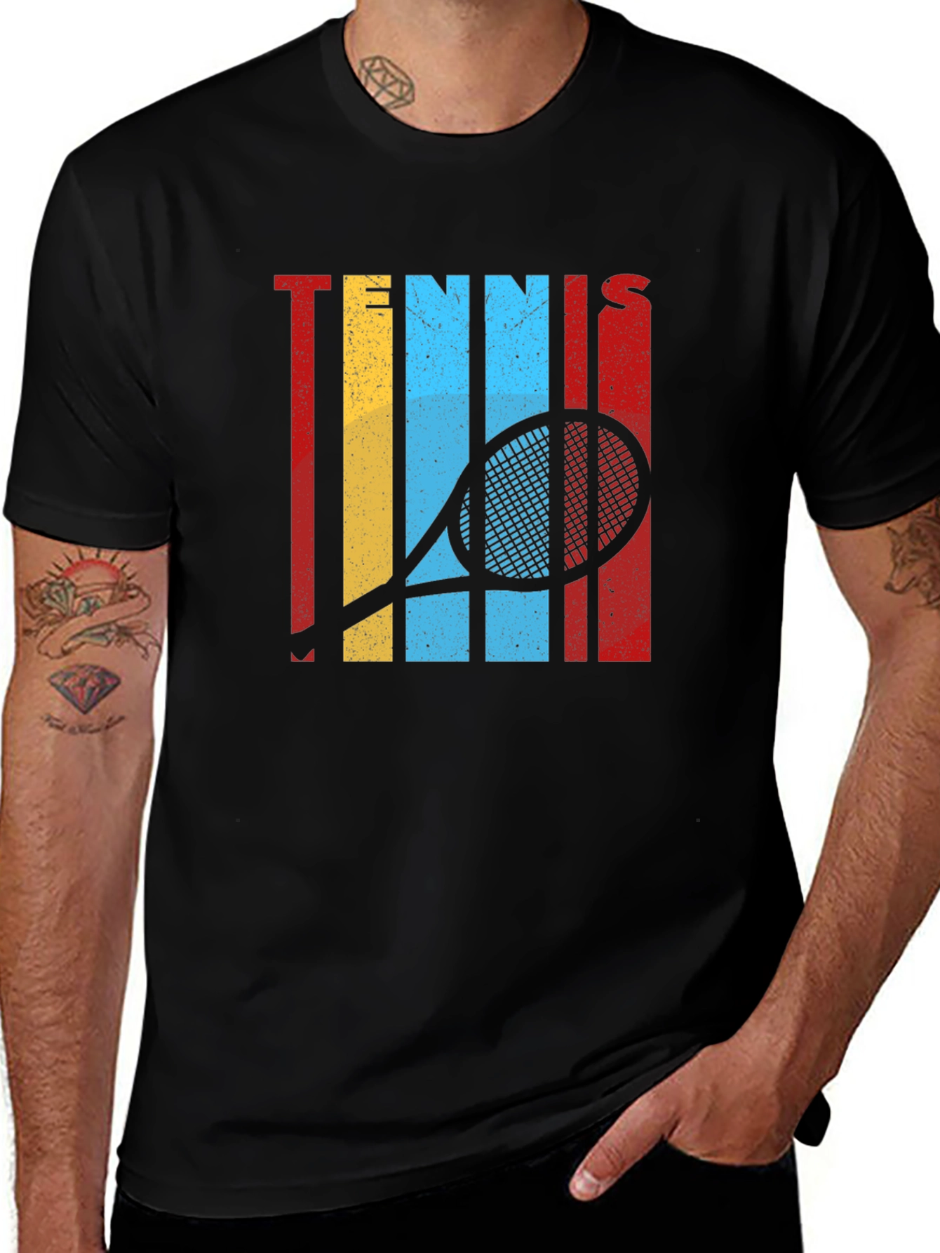 Retro Tennis Racket Graphic T-Shirt