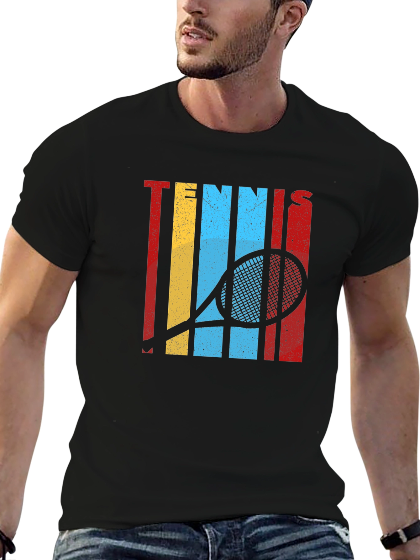 Retro Tennis Racket Graphic T-Shirt