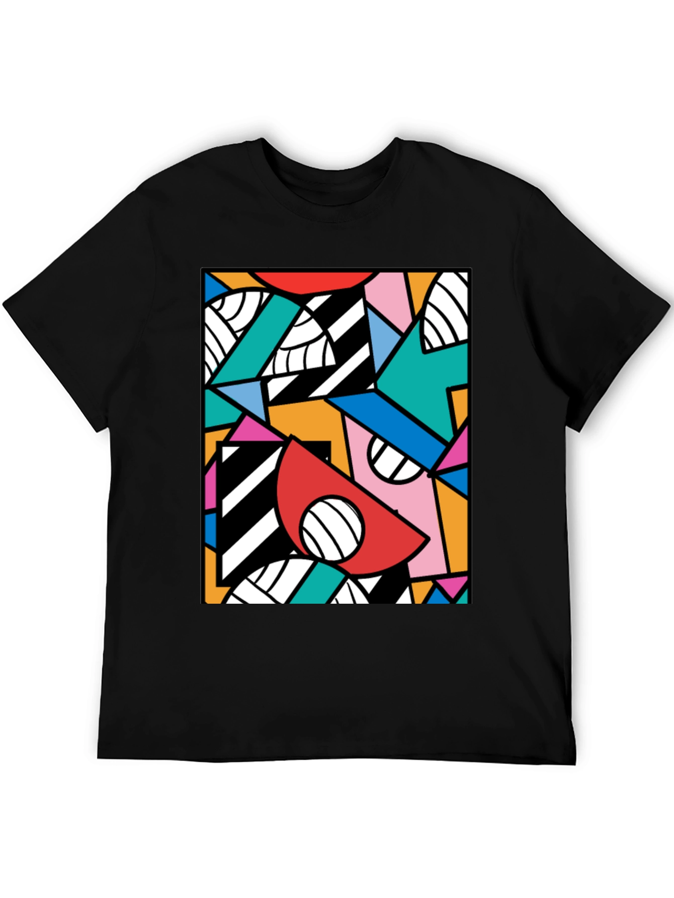 Bold Geometric Pattern Tee - Modern Art T-Shirt