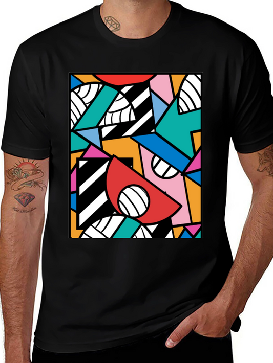 Bold Geometric Pattern Tee - Modern Art T-Shirt