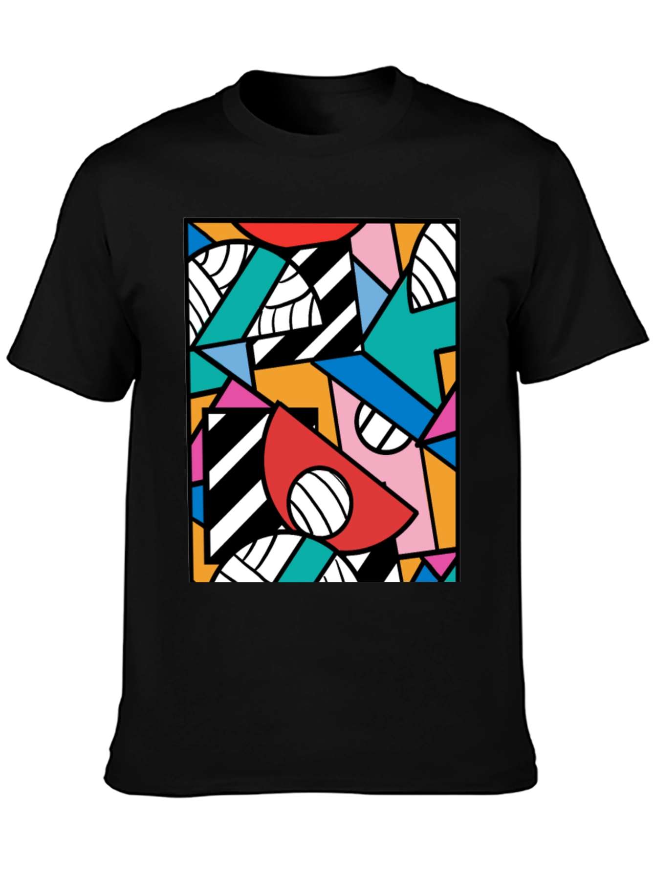 Bold Geometric Pattern Tee - Modern Art T-Shirt