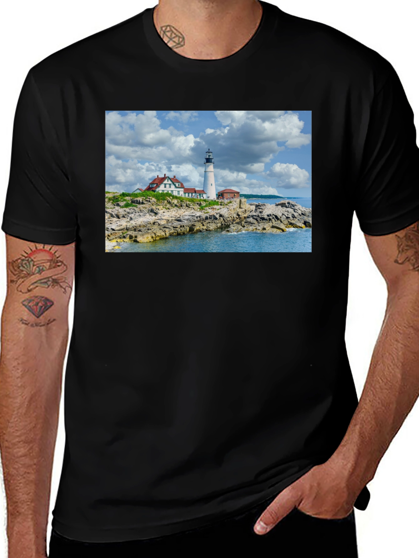 Lighthouse Graphic Black T-Shirt