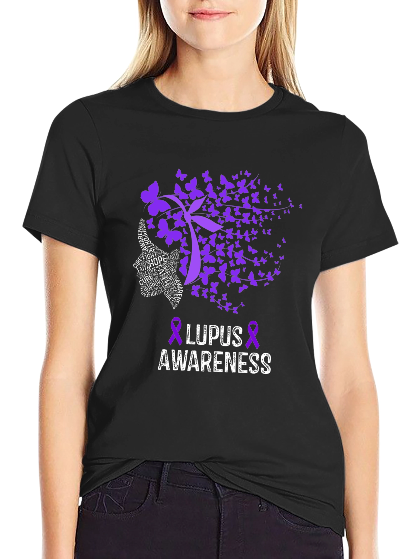 Lupus Awareness Butterfly Ribbon T-Shirt