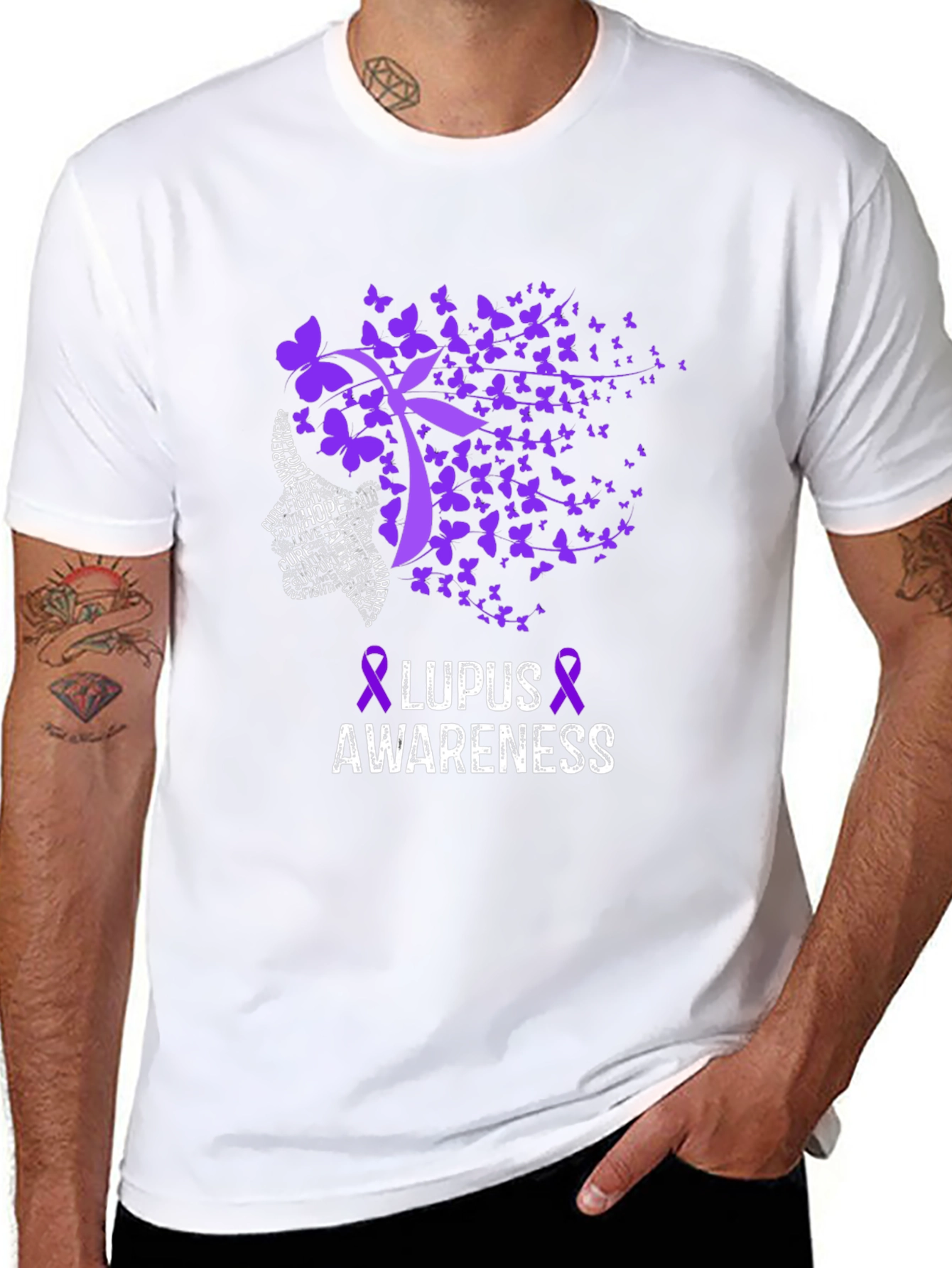Lupus Awareness Butterfly Ribbon T-Shirt