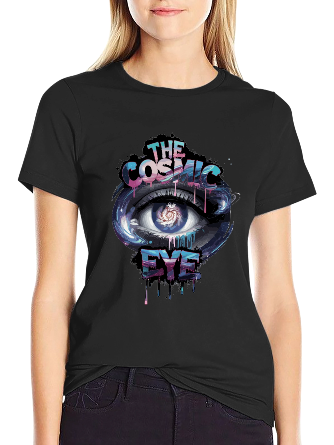 Cosmic Eye Graphic Black T-Shirt
