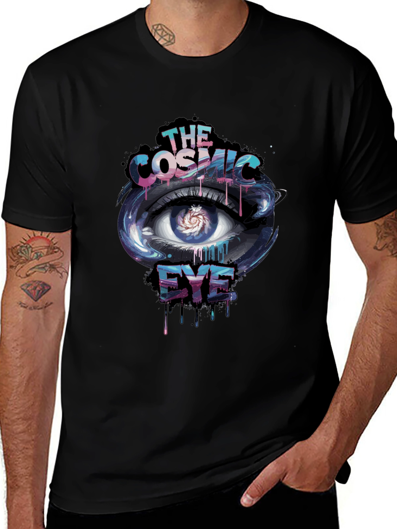Cosmic Eye Graphic Black T-Shirt