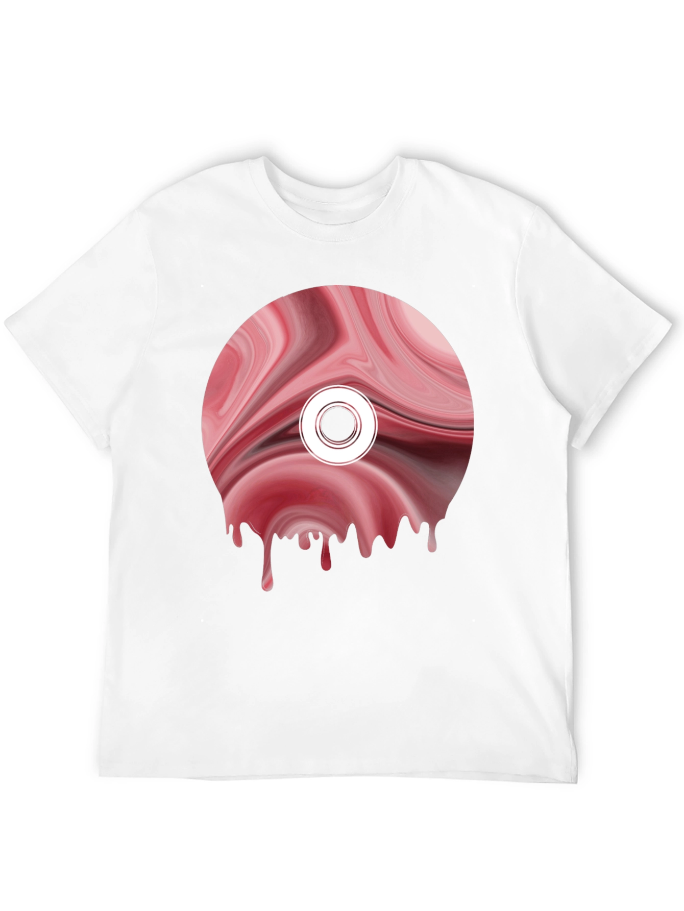 Abstract Melting Disc Graphic Tee - Black