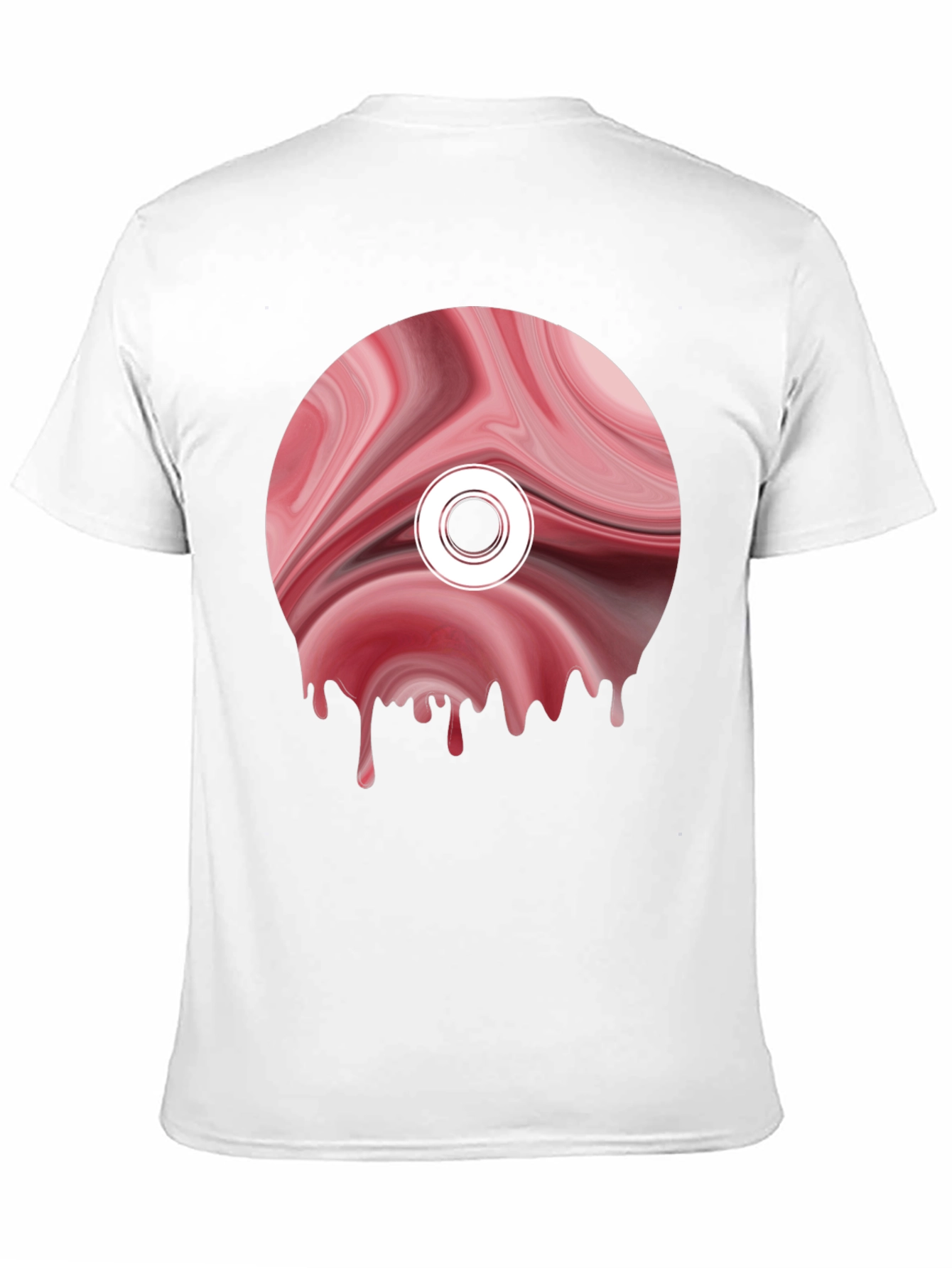 Abstract Melting Disc Graphic Tee - Black