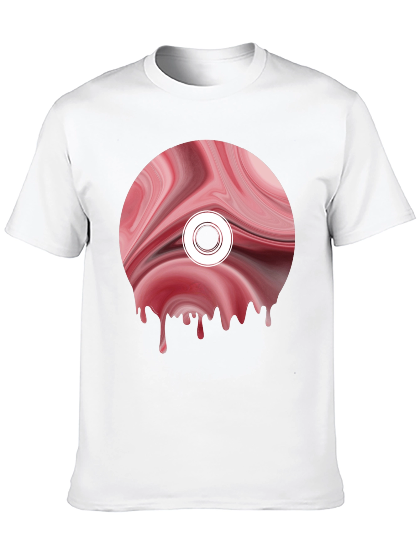 Abstract Melting Disc Graphic Tee - Black