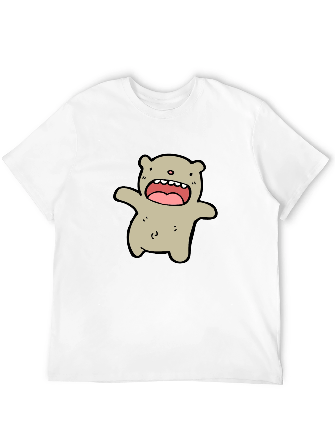 Cartoon Bear Black T-Shirt
