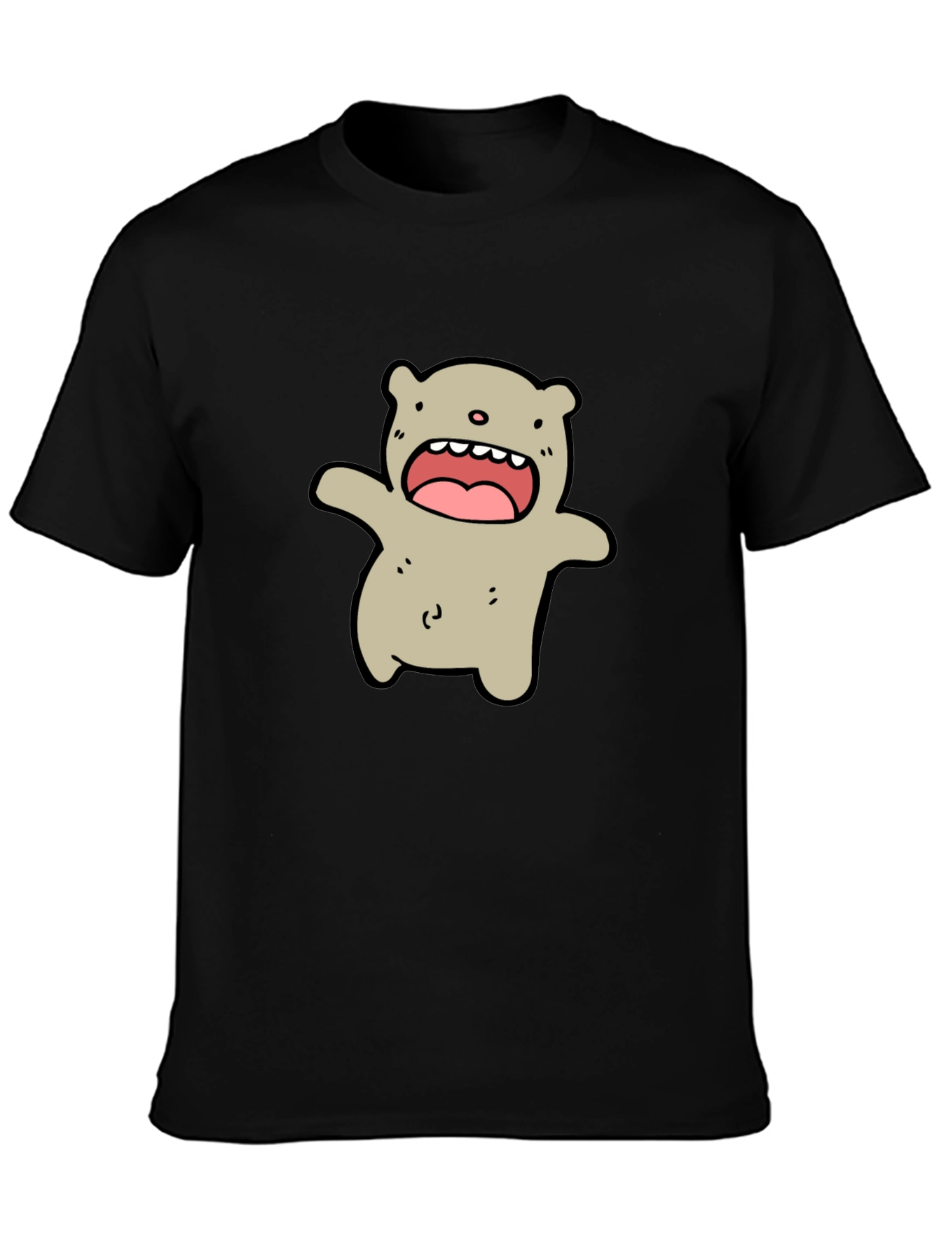 Cartoon Bear Black T-Shirt
