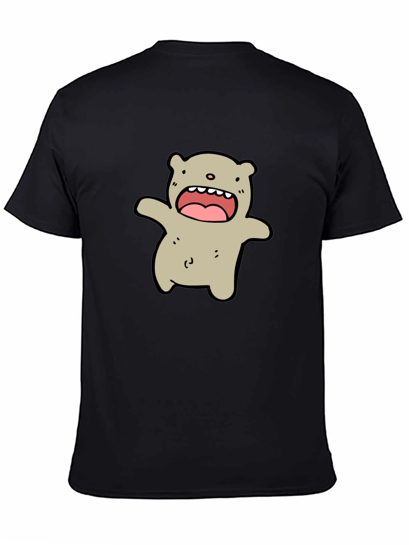 Cartoon Bear Black T-Shirt