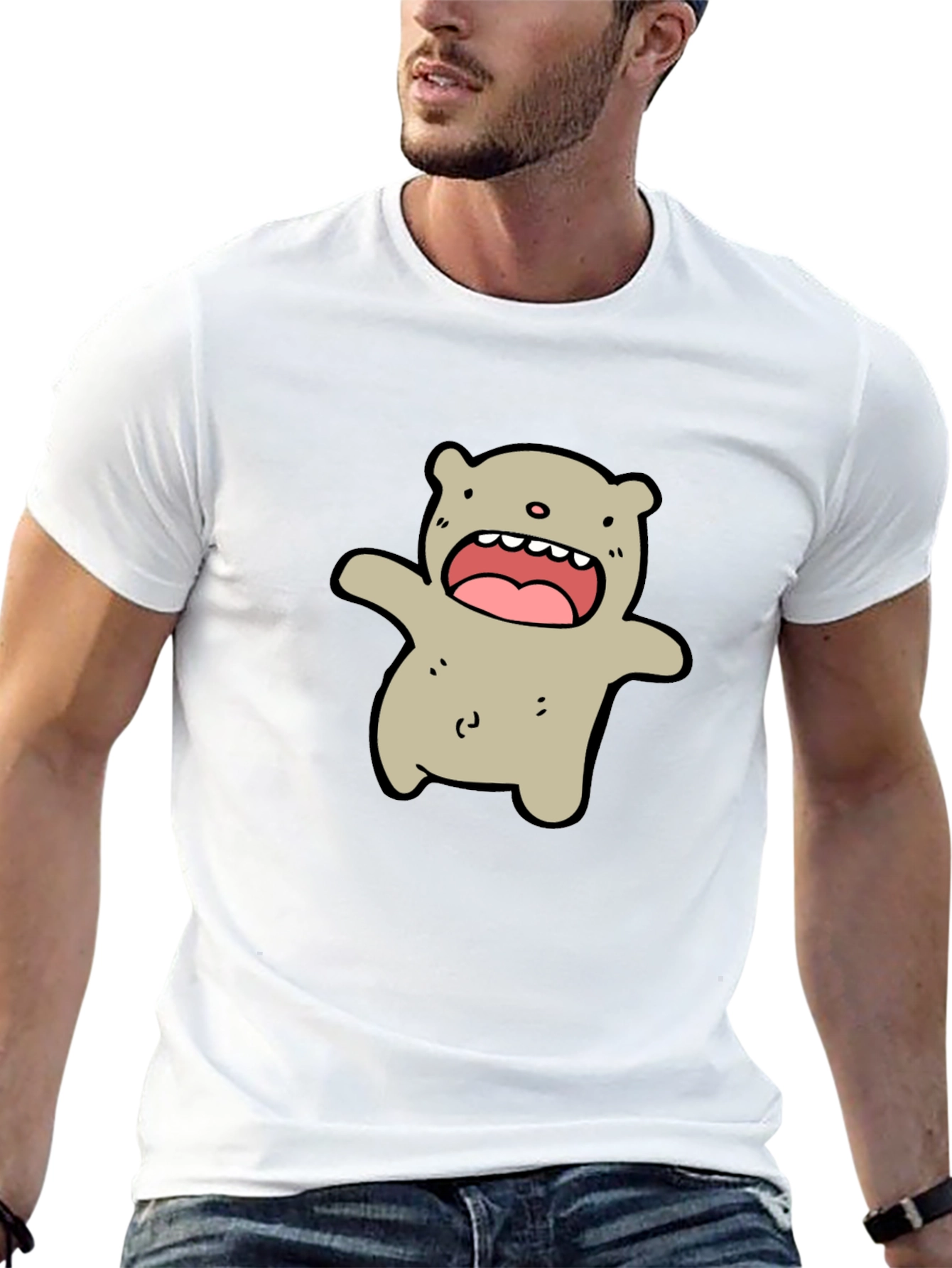 Cartoon Bear Black T-Shirt