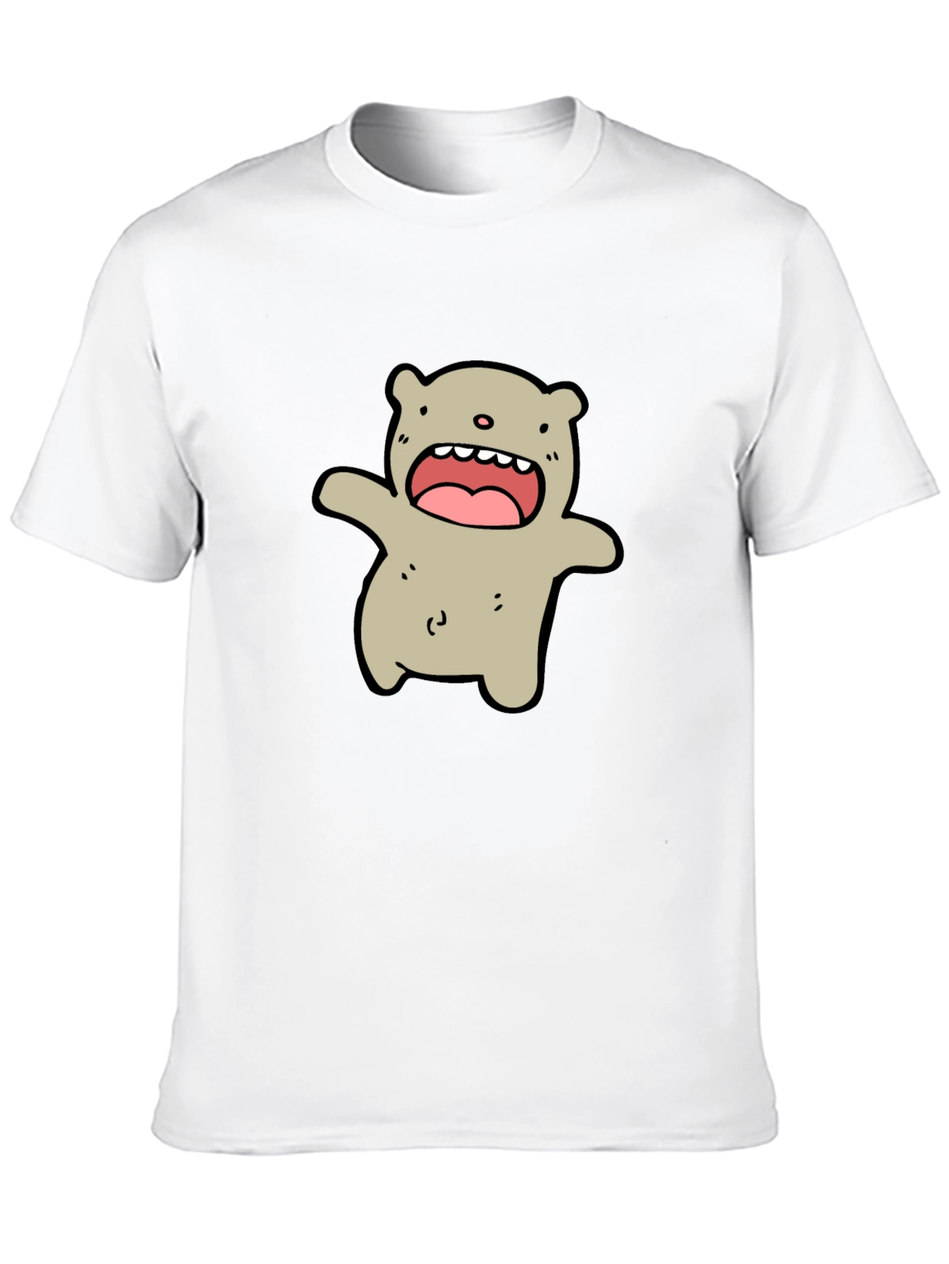 Cartoon Bear Black T-Shirt