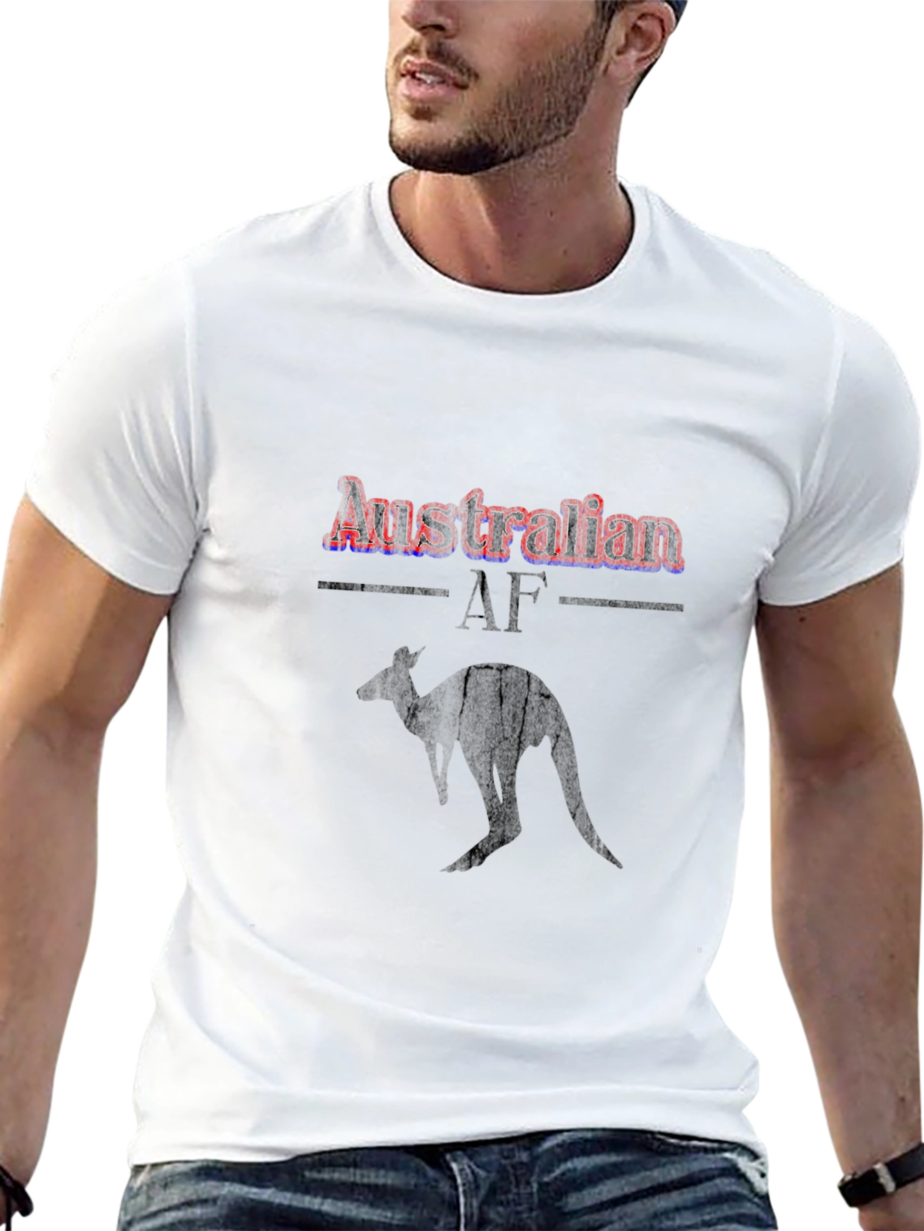 Australian AF Kangaroo Black Graphic T-Shirt