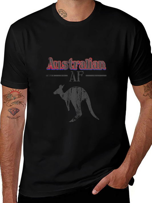 Australian AF Kangaroo Black Graphic T-Shirt