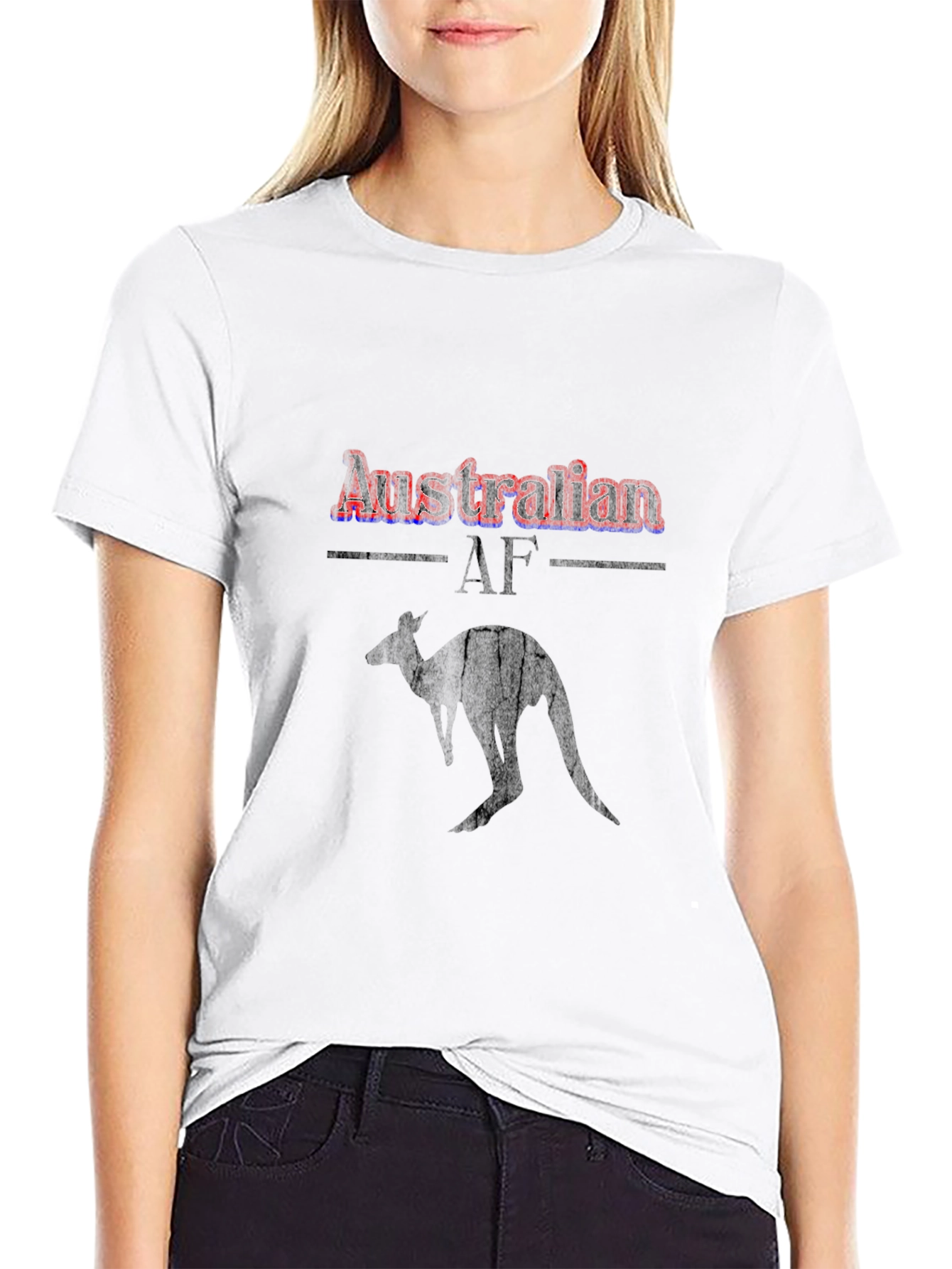 Australian AF Kangaroo Black Graphic T-Shirt