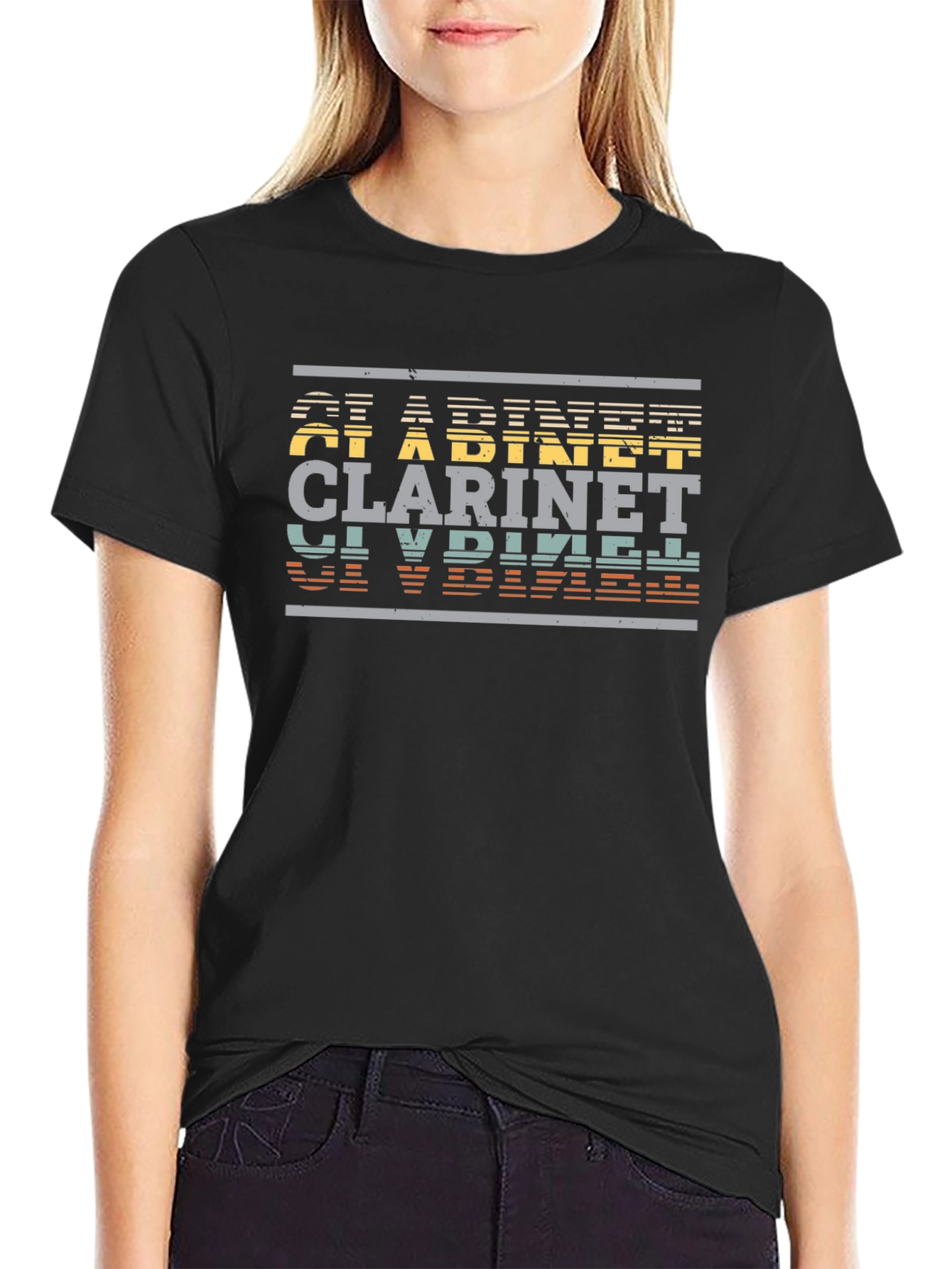Retro Clarinet Player T-Shirt - Musical Instrument Tee