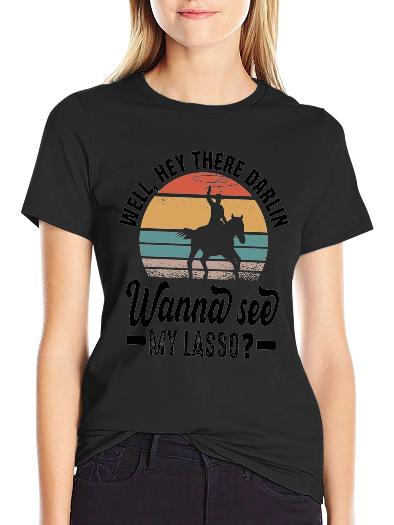 Cowboy Lasso Graphic Tee - Well Hey There Darlin