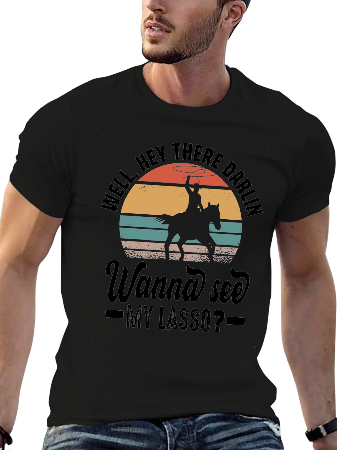 Cowboy Lasso Graphic Tee - Well Hey There Darlin
