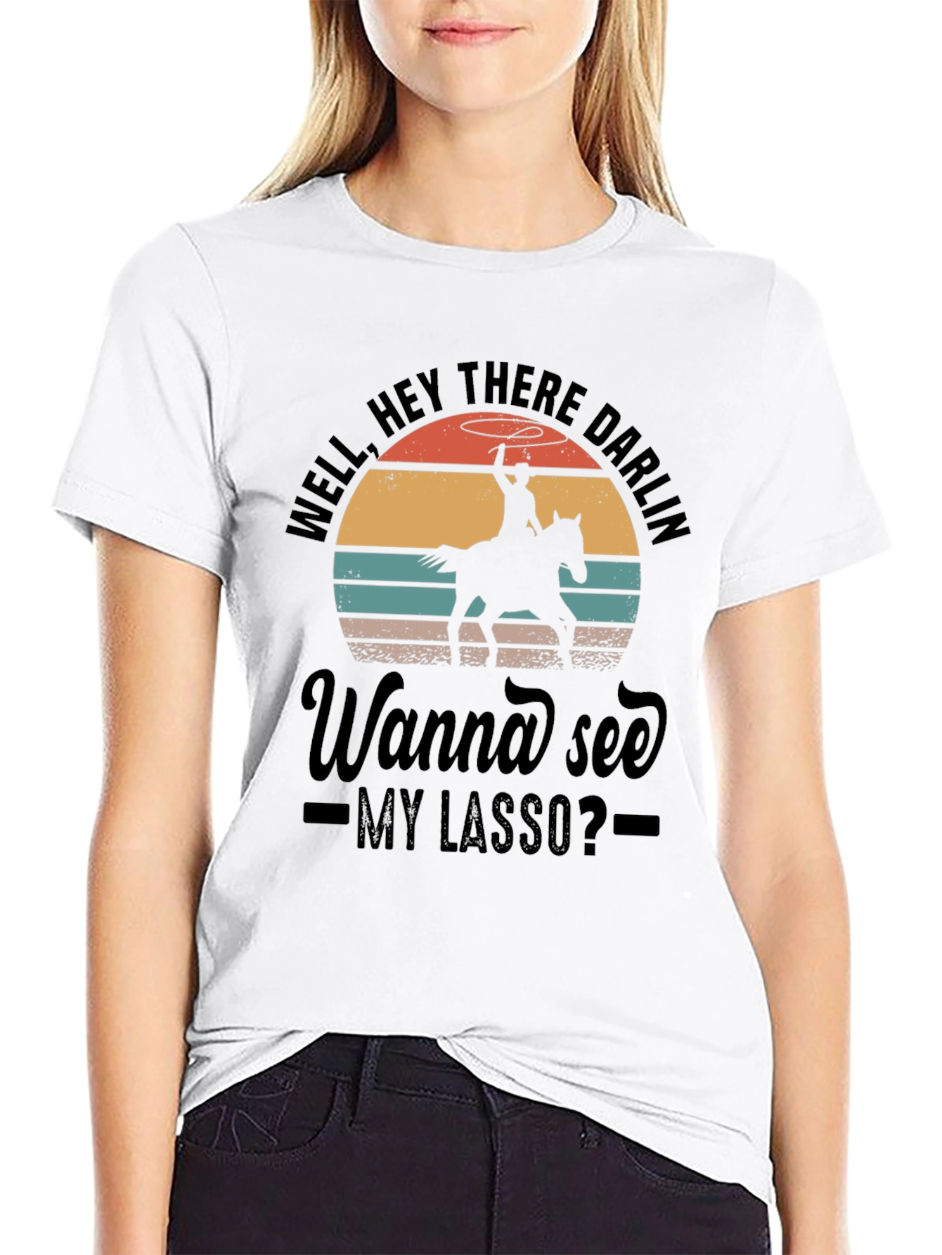 Cowboy Lasso Graphic Tee - Well Hey There Darlin