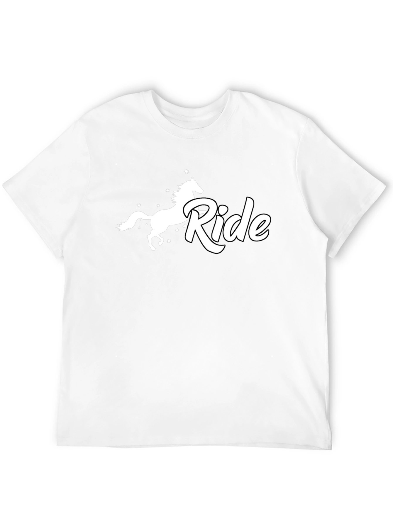 Horse Ride Graphic Tee - Black Cotton T-Shirt