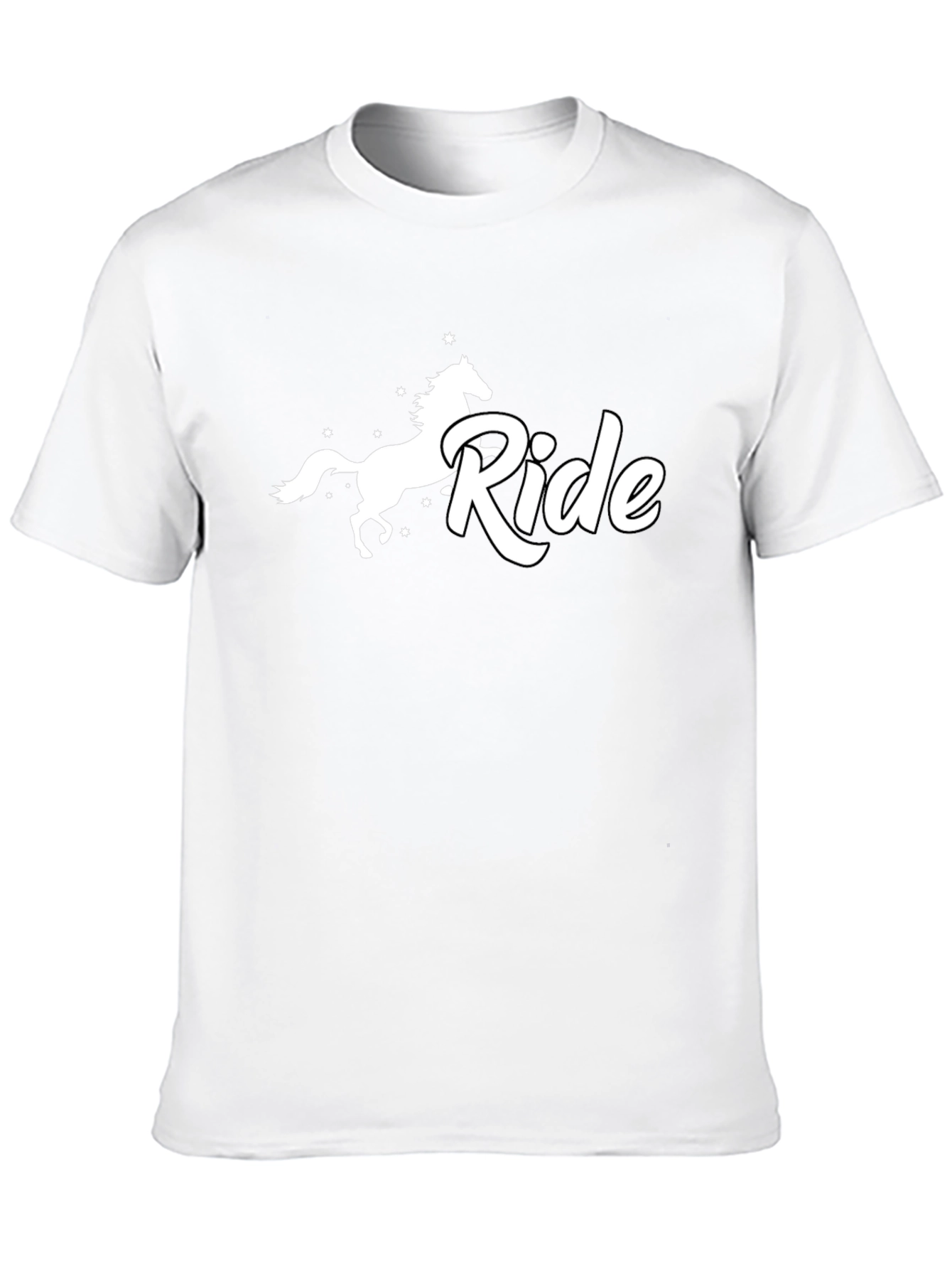 Horse Ride Graphic Tee - Black Cotton T-Shirt