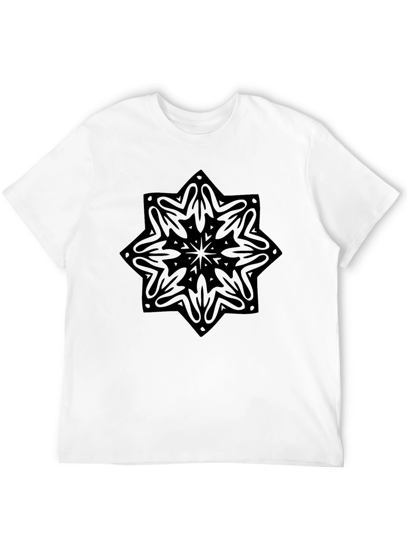 Geometric Mandala Graphic Black T-Shirt