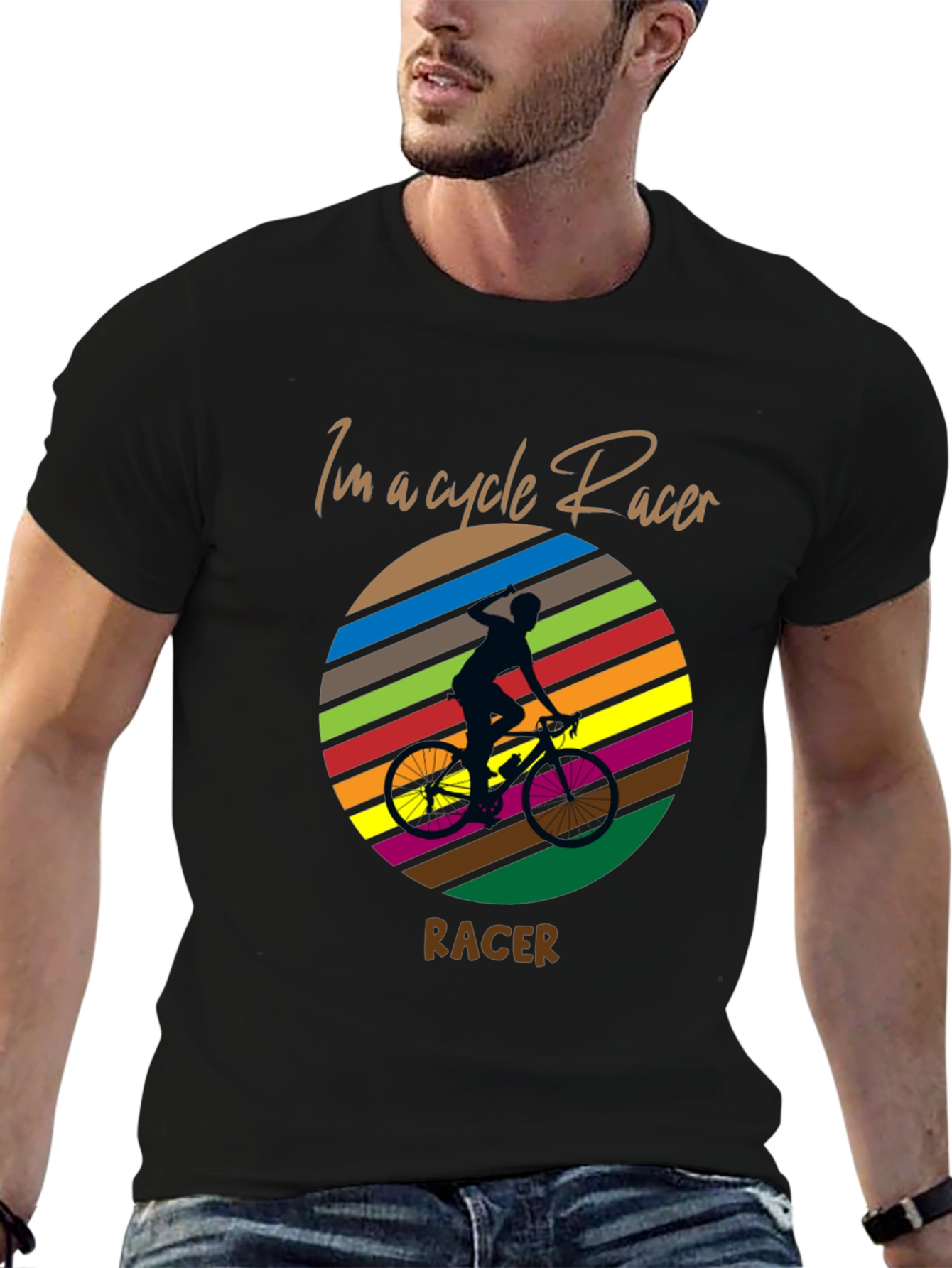Cycle Racer T-Shirt: Retro Silhouette
