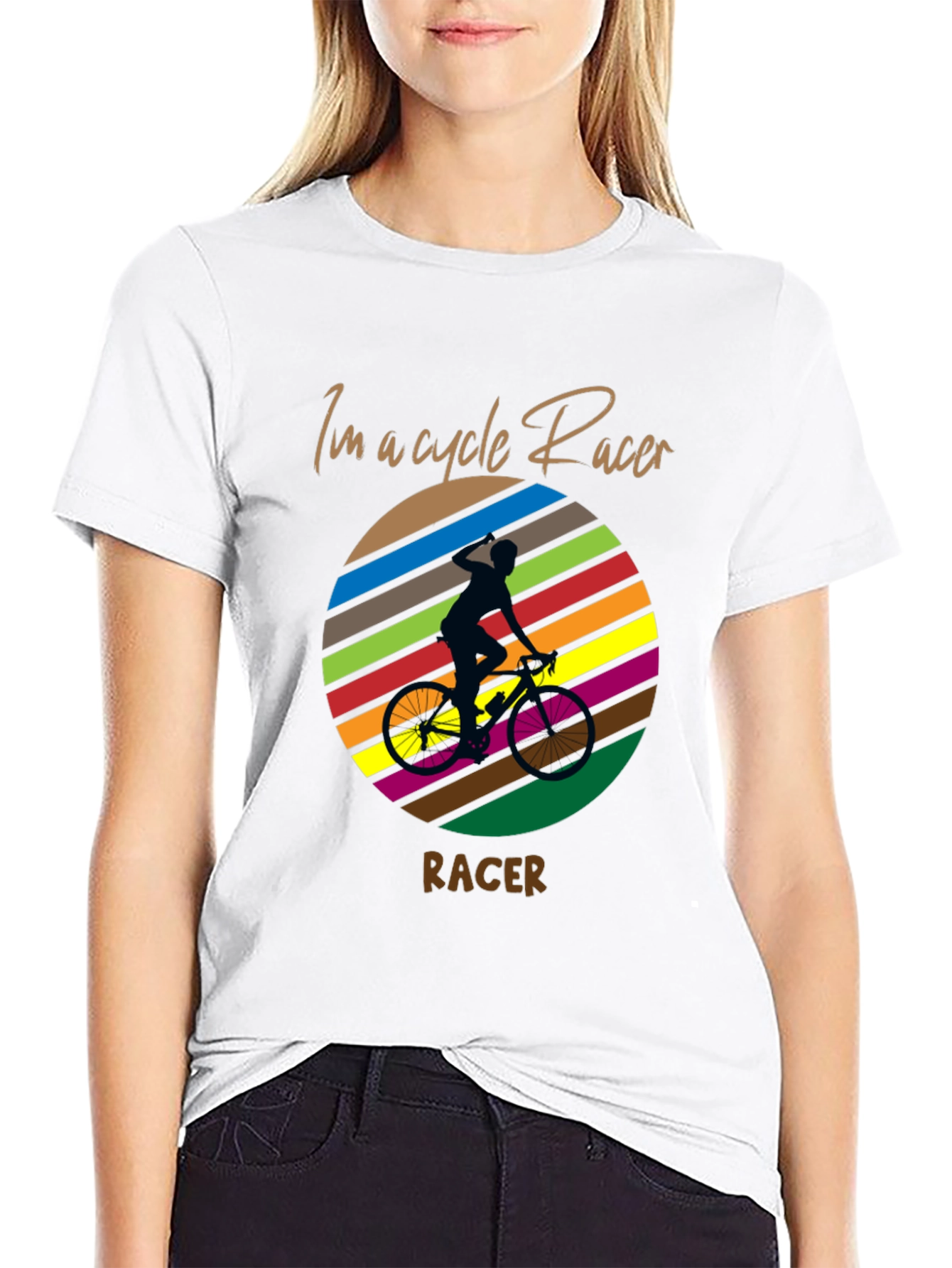 Cycle Racer T-Shirt: Retro Silhouette