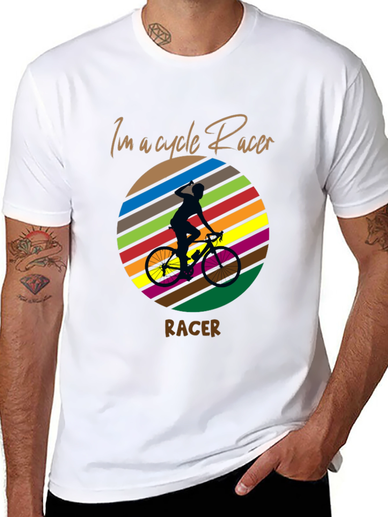 Cycle Racer T-Shirt: Retro Silhouette