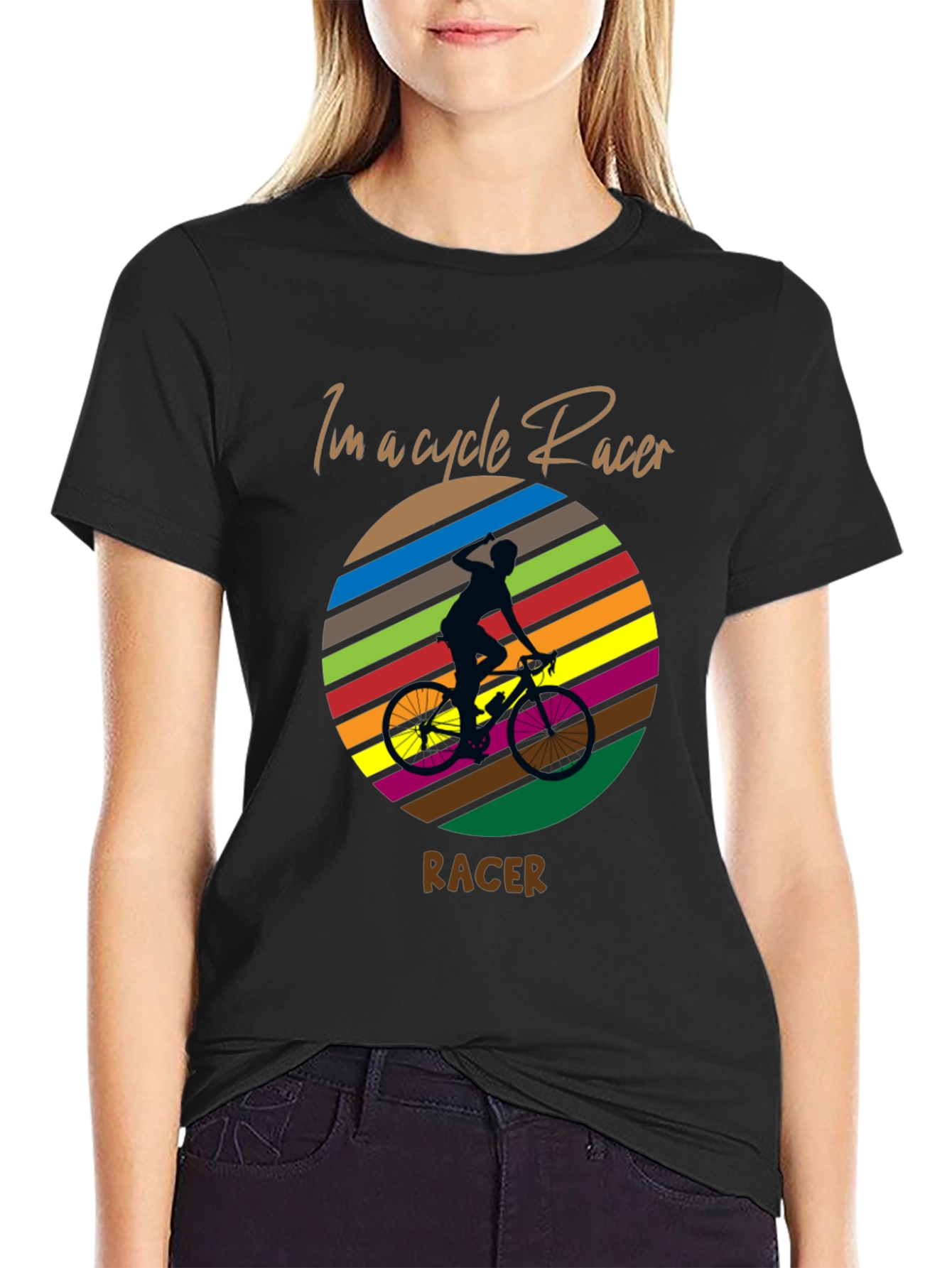 Cycle Racer T-Shirt: Retro Silhouette