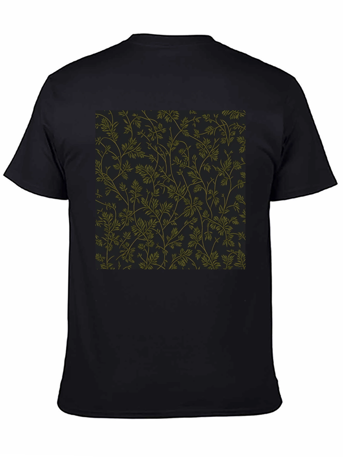 Botanical Print Black T-Shirt