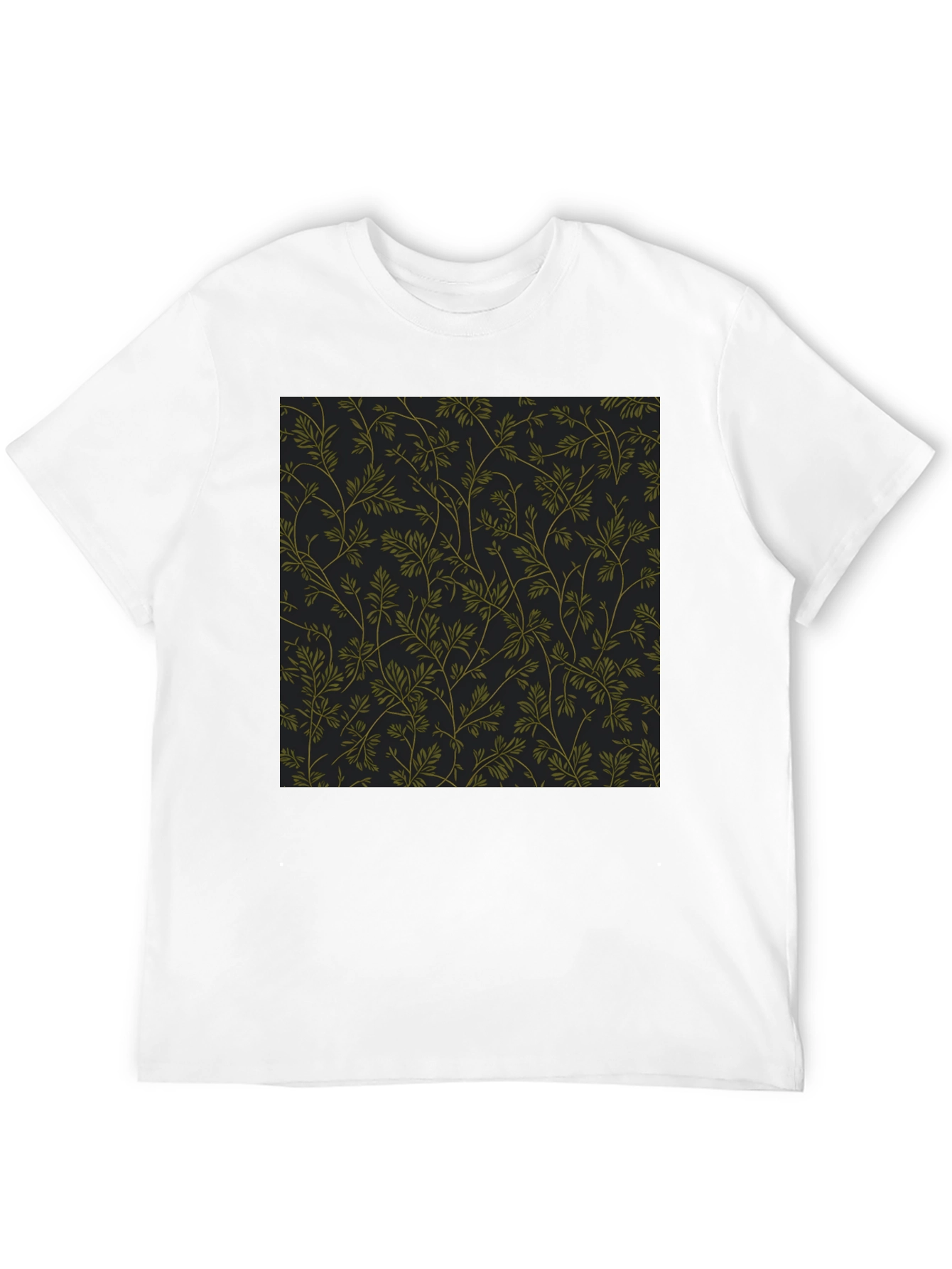 Botanical Print Black T-Shirt