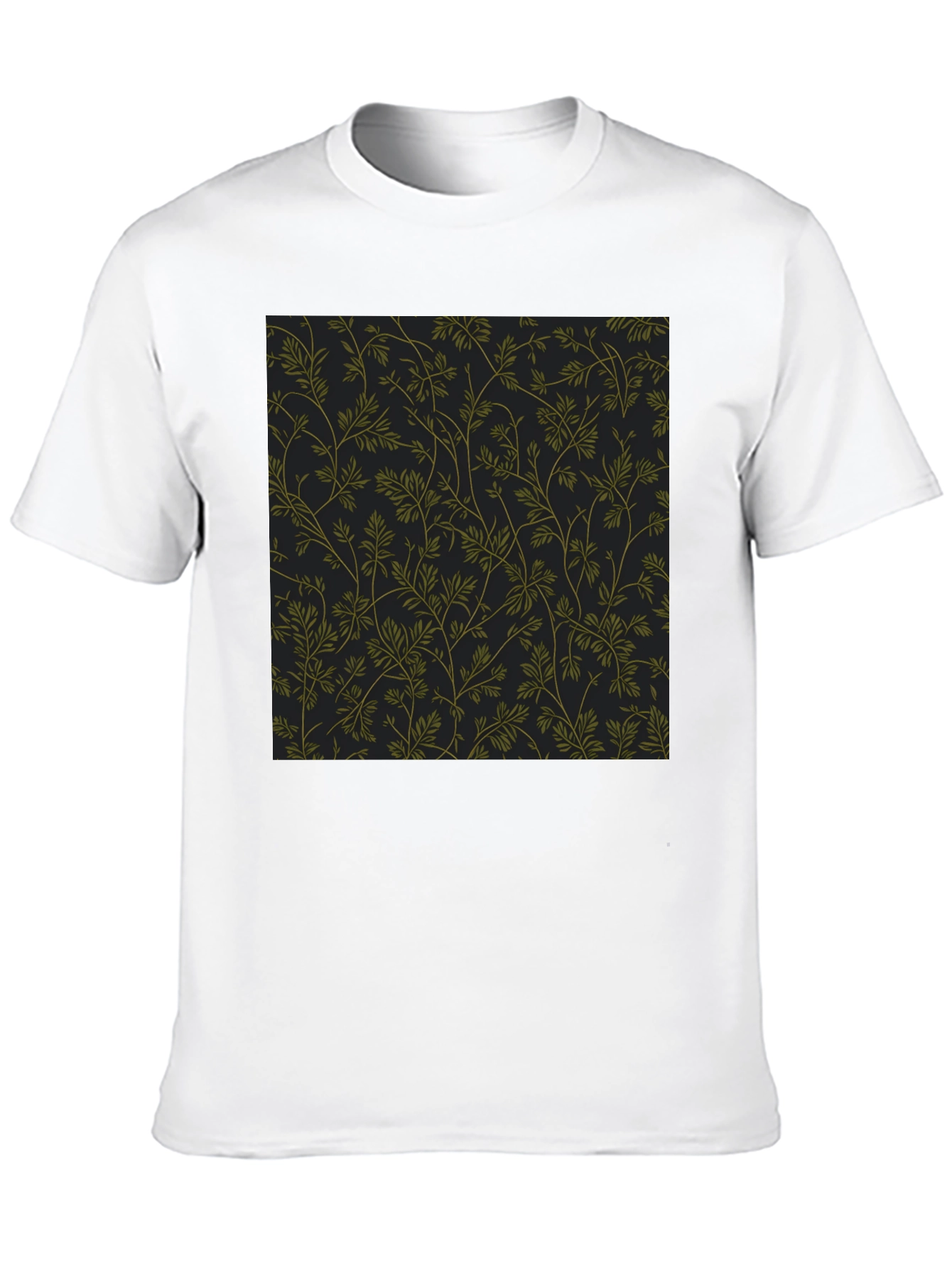 Botanical Print Black T-Shirt