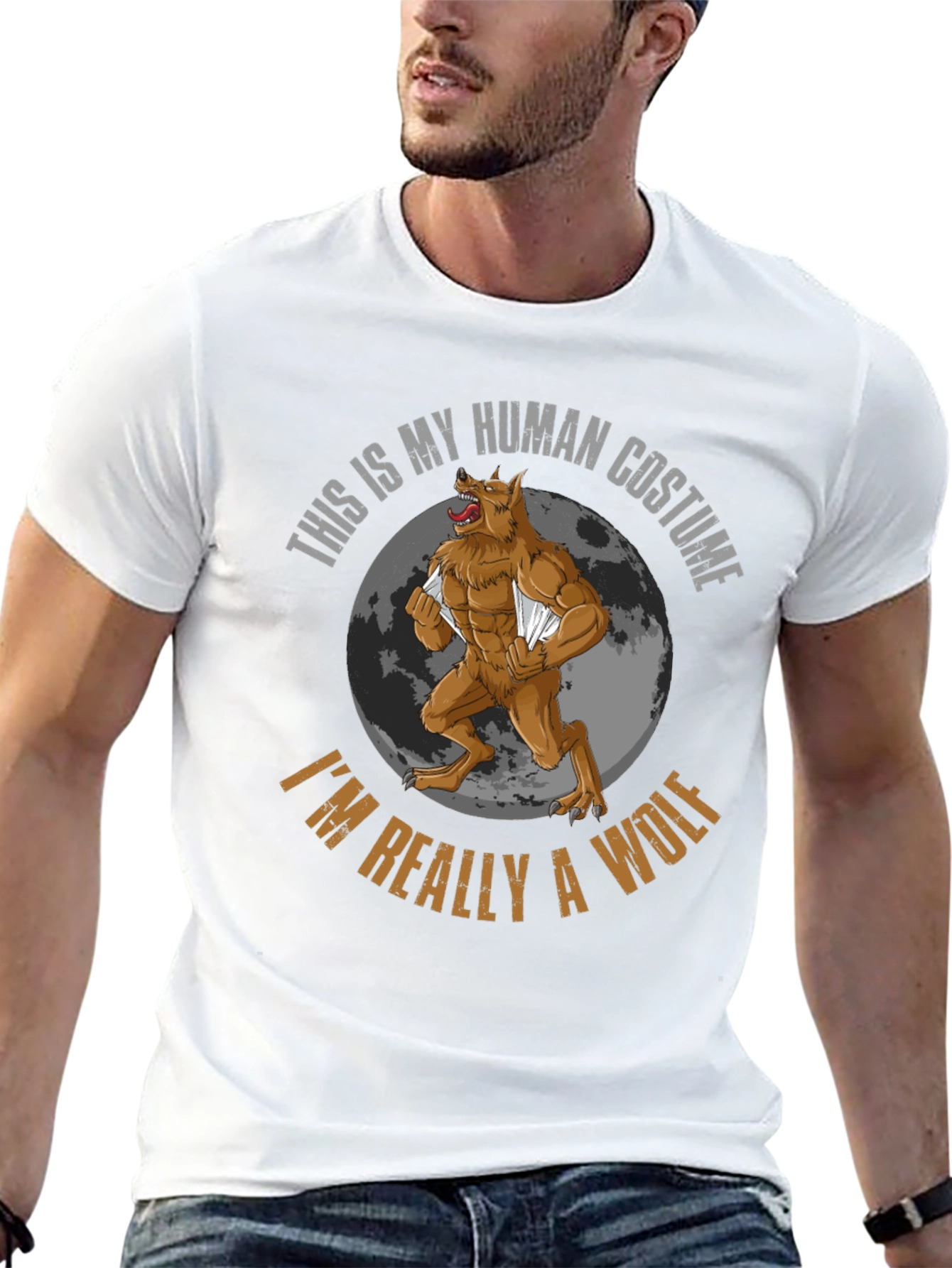 Human Costume Werewolf Graphic T-Shirt