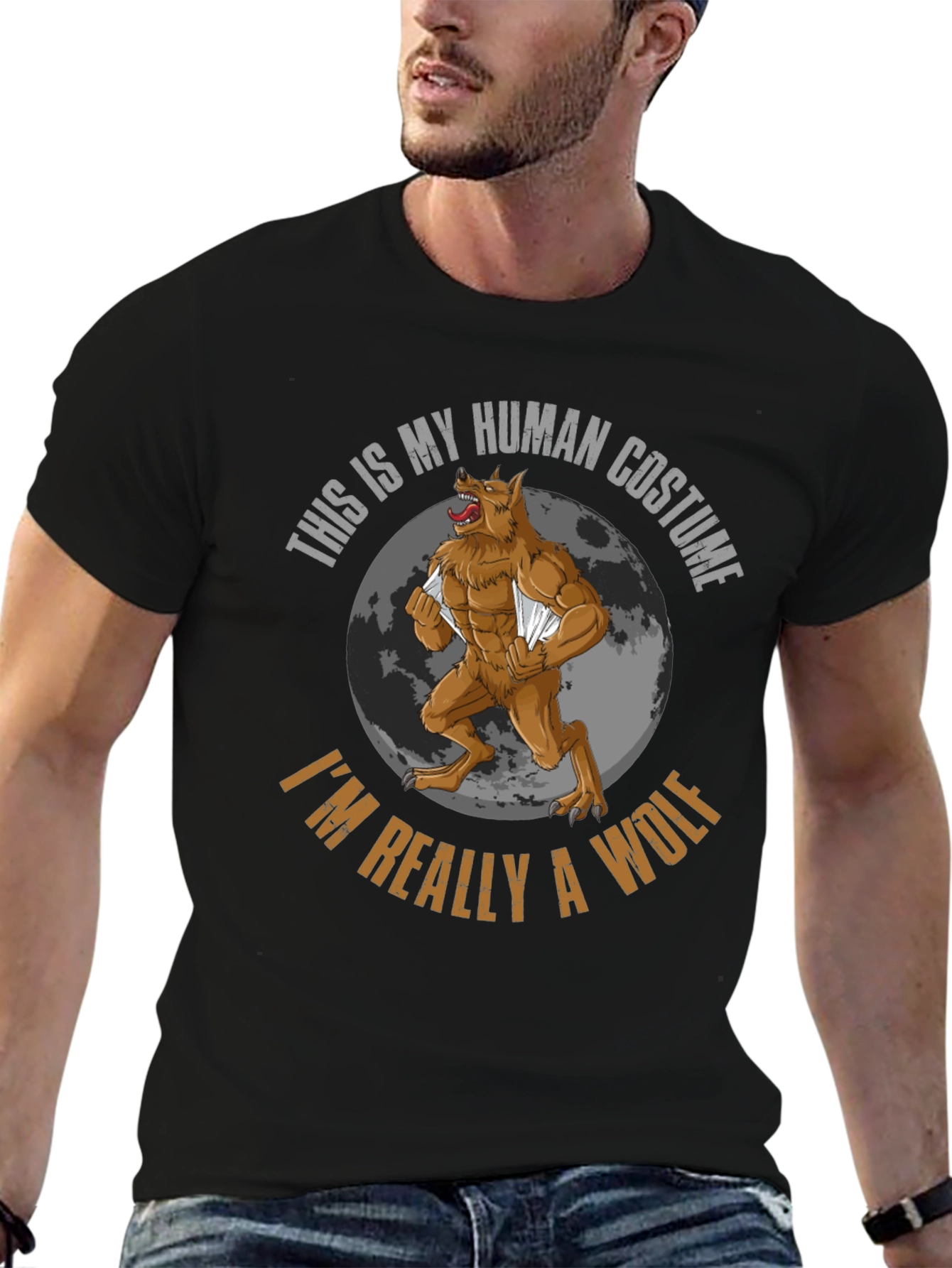 Human Costume Werewolf Graphic T-Shirt