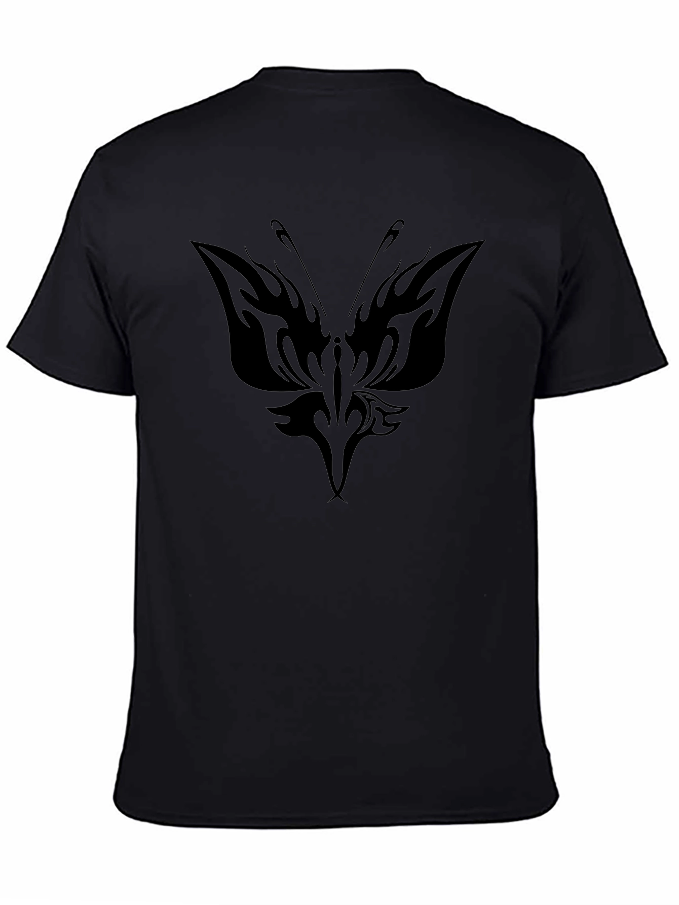 Butterfly Tribal Graphic Black T-Shirt