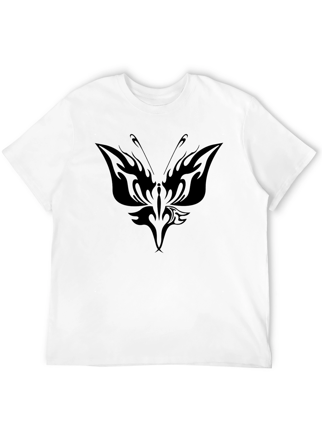 Butterfly Tribal Graphic Black T-Shirt