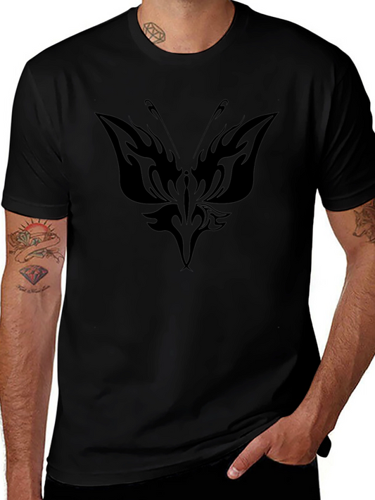 Butterfly Tribal Graphic Black T-Shirt