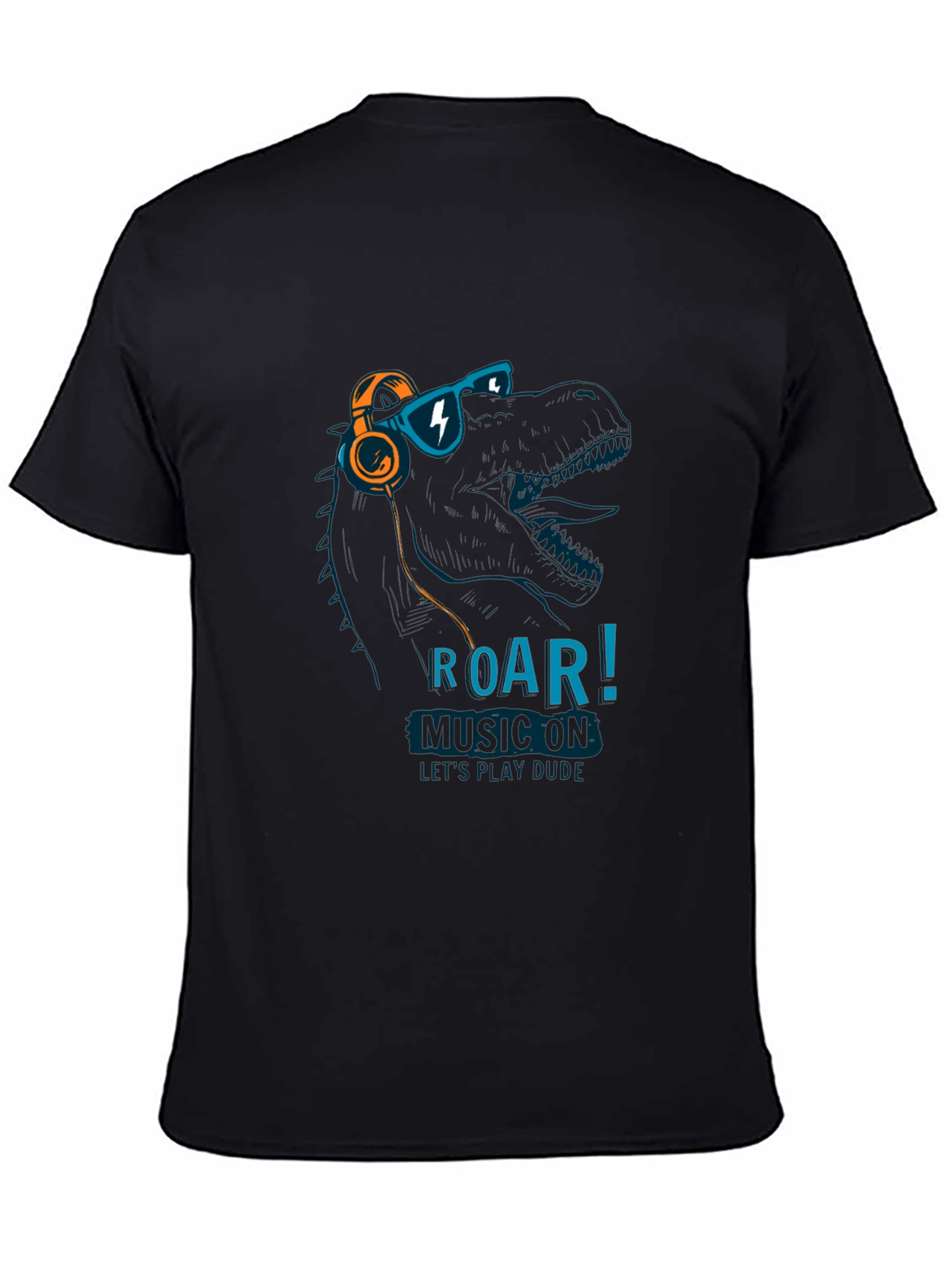 Dino Music T-Shirt - Roar! Lets Play Dude!