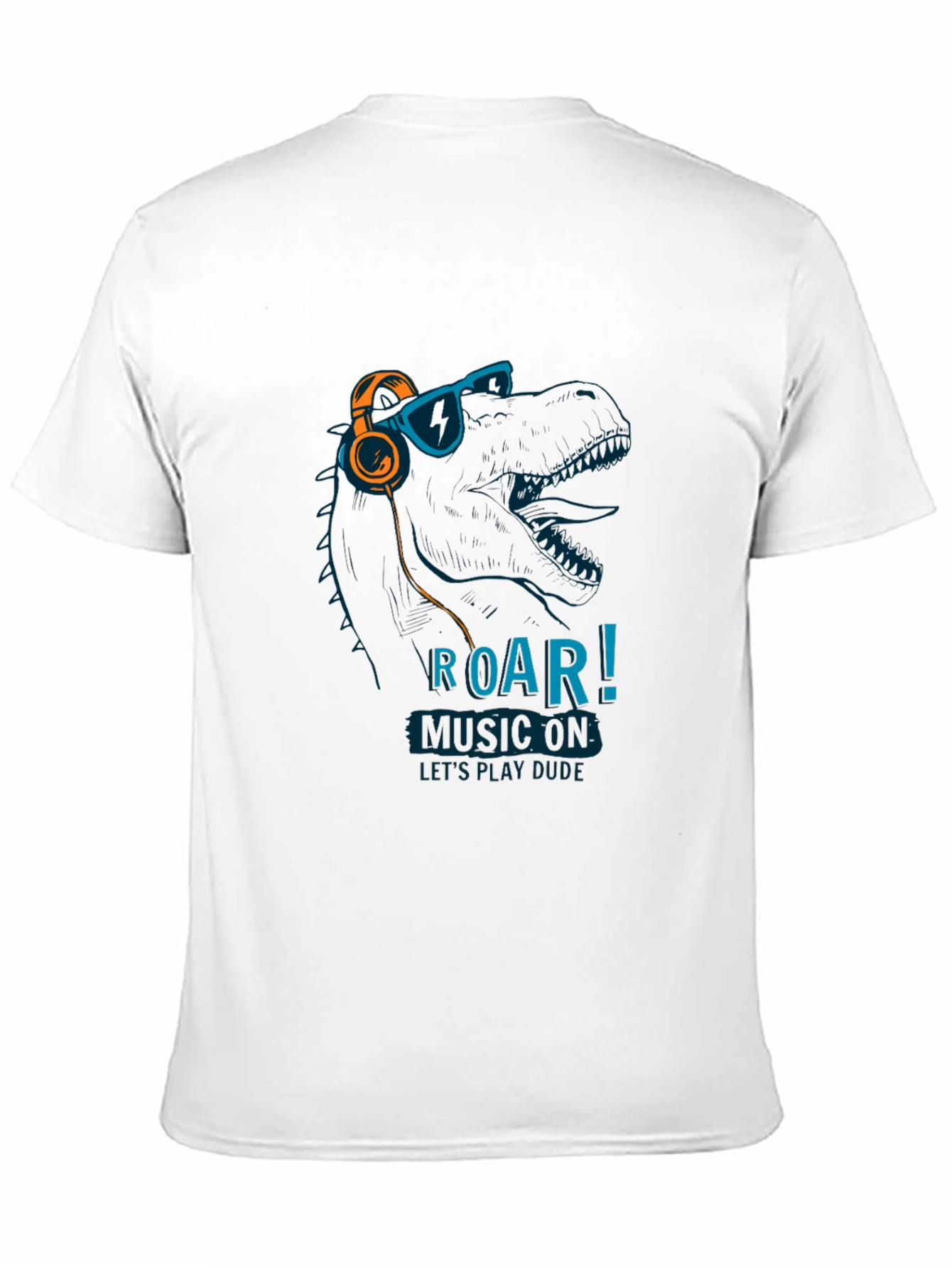 Dino Music T-Shirt - Roar! Lets Play Dude!