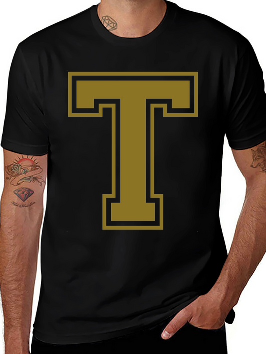 Bold Letter T Graphic Tee - Casual Style