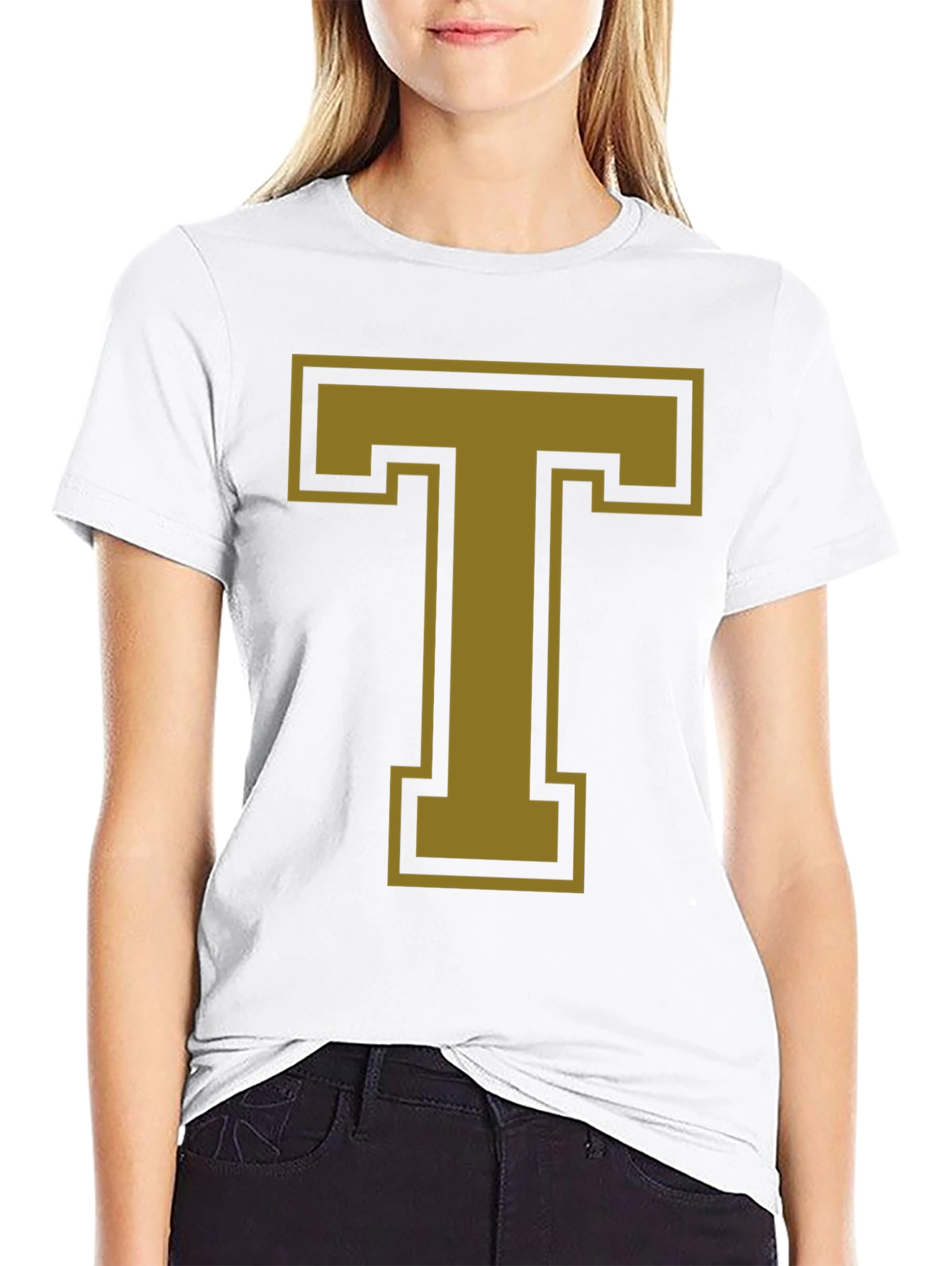 Bold Letter T Graphic Tee - Casual Style
